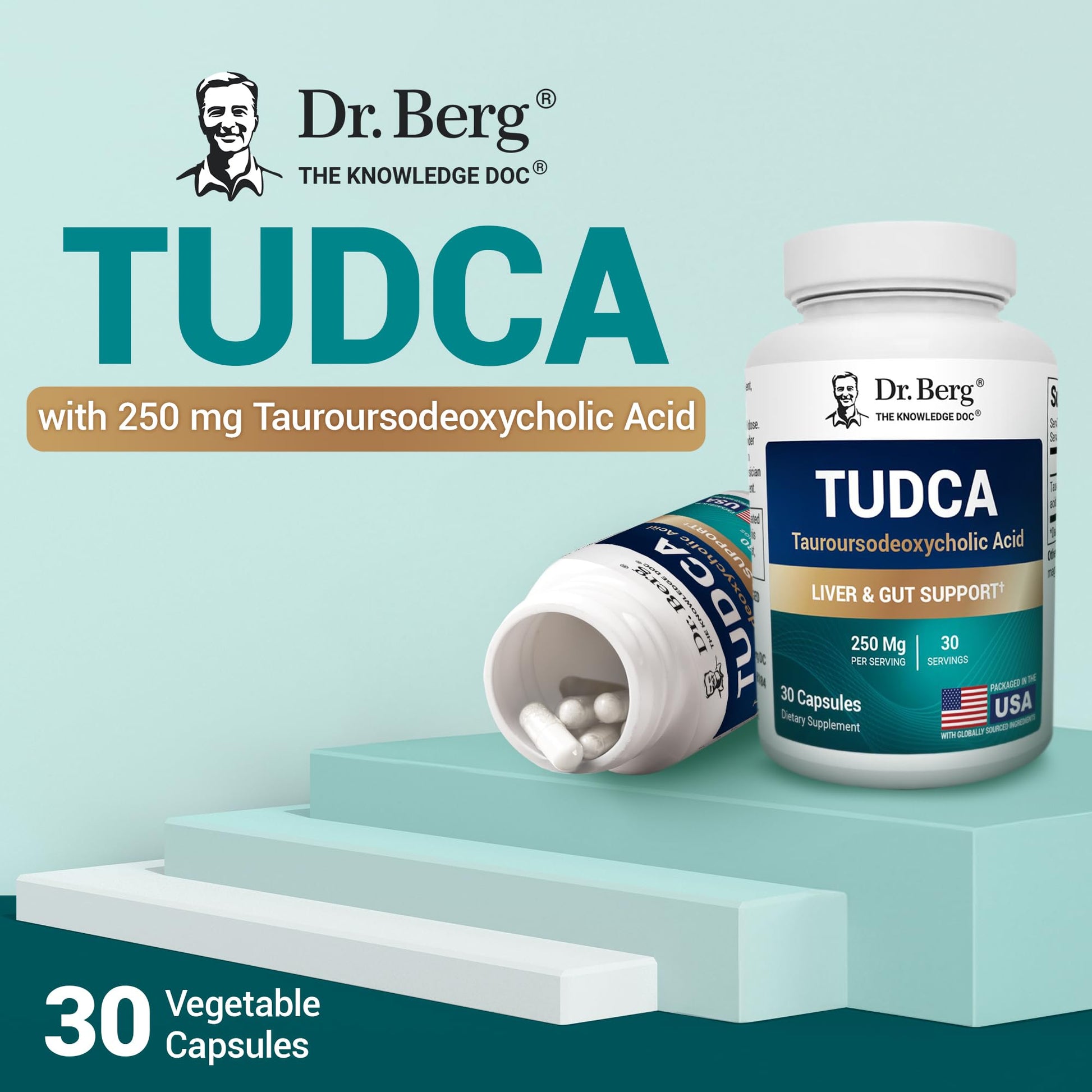 Dr. Berg TUDCA Supplement (Tauroursodeoxycholic Acid) - Powerful Formula for Liver Health, Bile Flow, Gallbladder Support, and Digestive Health* - 30 Capsules Dr. Berg Nutritionals Au supplements