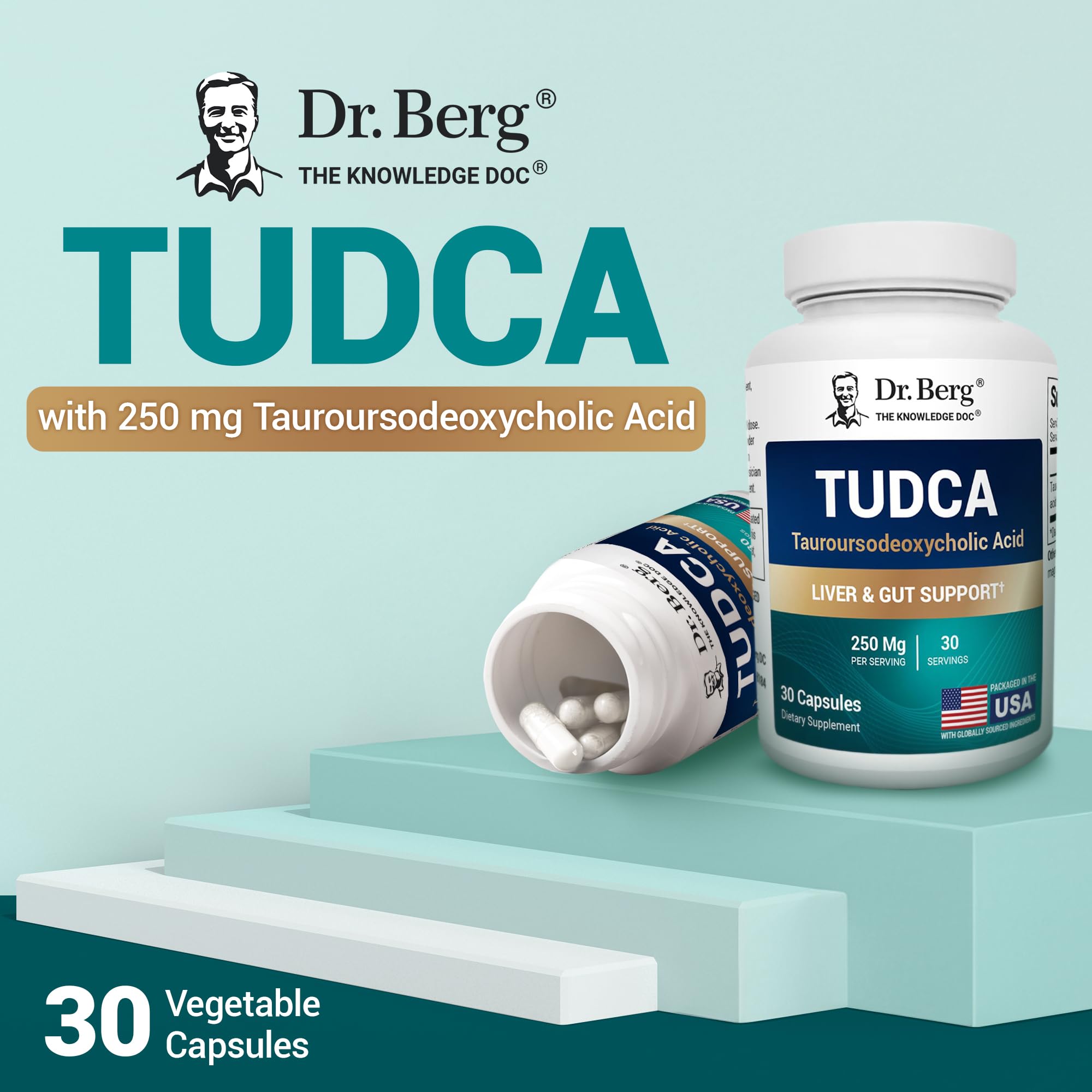 Dr. Berg TUDCA Supplement (Tauroursodeoxycholic Acid) - Powerful Formula for Liver Health, Bile Flow, Gallbladder Support, and Digestive Health* - 30 Capsules Dr. Berg Nutritionals Au supplements