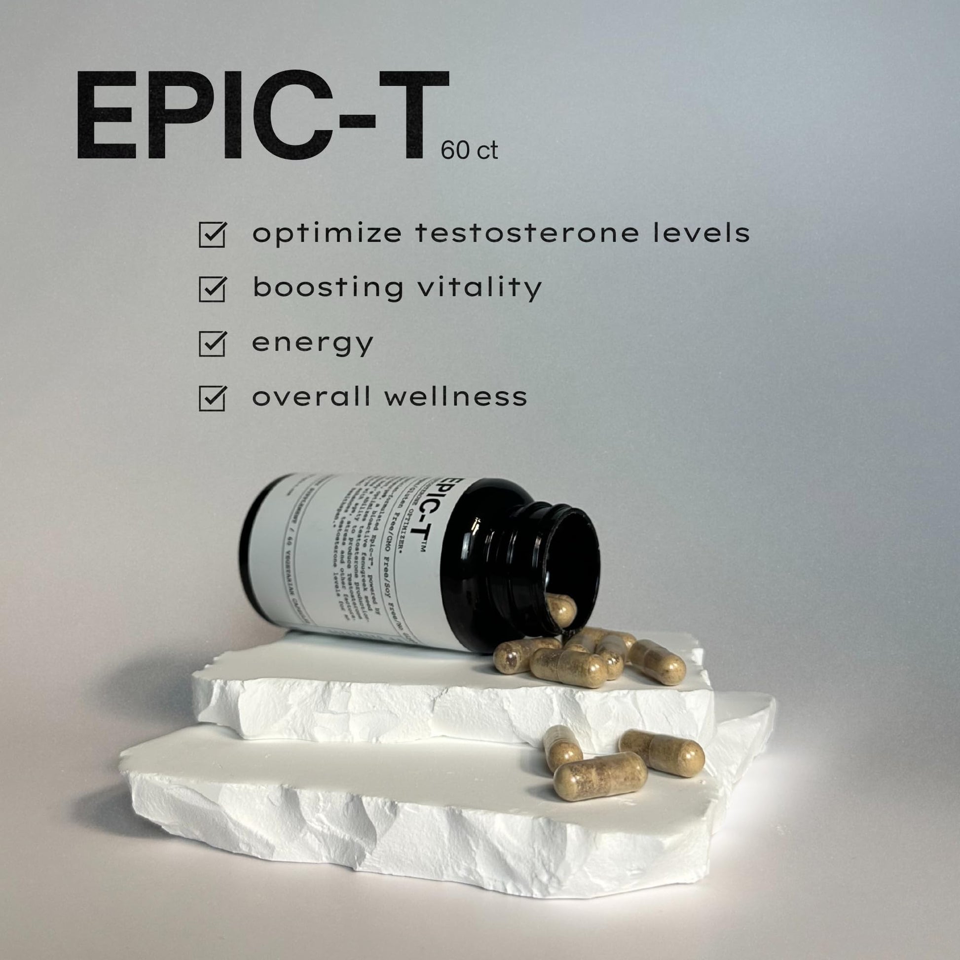 EPIC-T Testosterone Support Supplement for Men | Plant-Based Formula with Testosurge, B-Complex, B12, Zinc & Boron | Vegan, Non-GMO Daily Support EPIC Au supplements