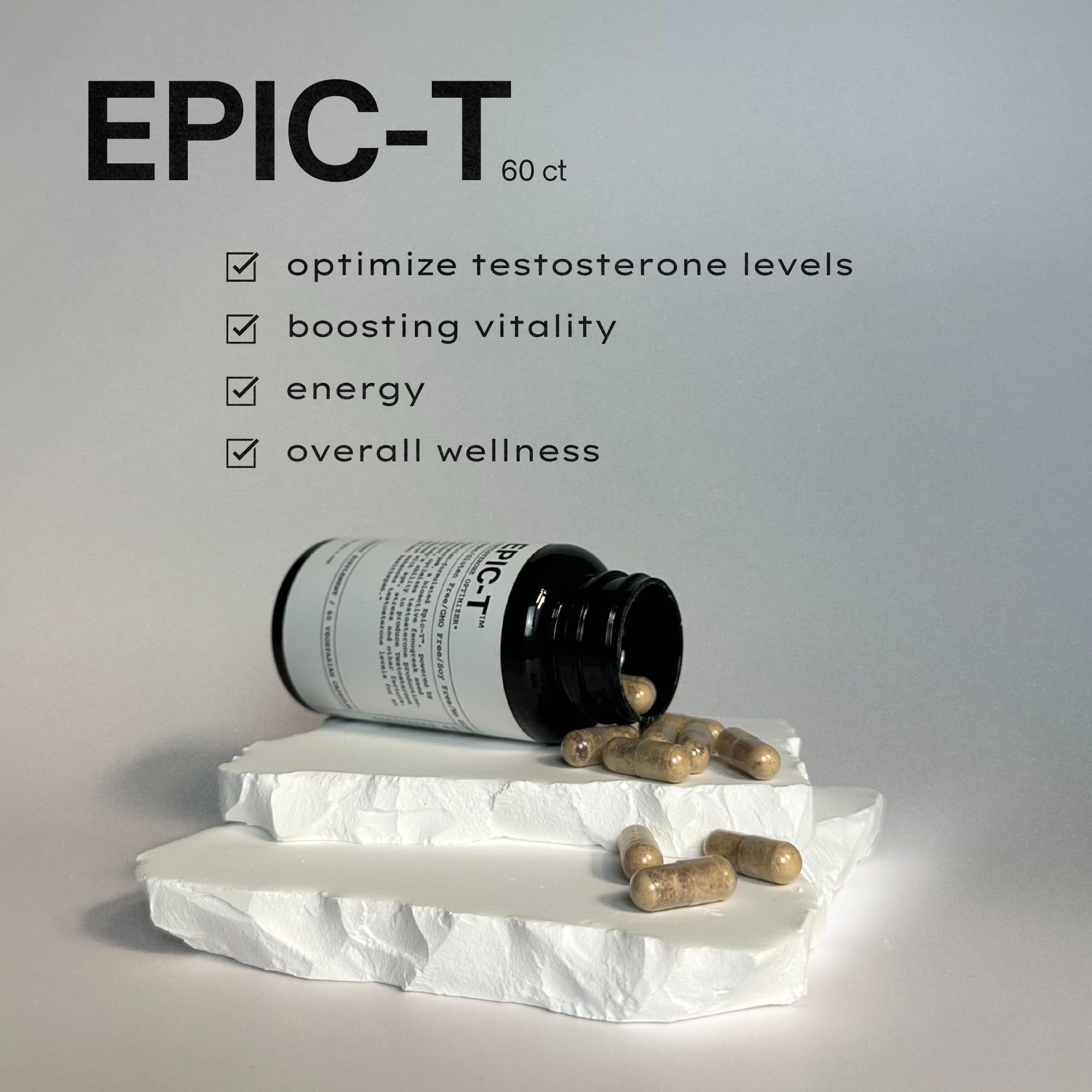 EPIC-T Testosterone Support Supplement for Men | Plant-Based Formula with Testosurge, B-Complex, B12, Zinc & Boron | Vegan, Non-GMO Daily Support EPIC Au supplements