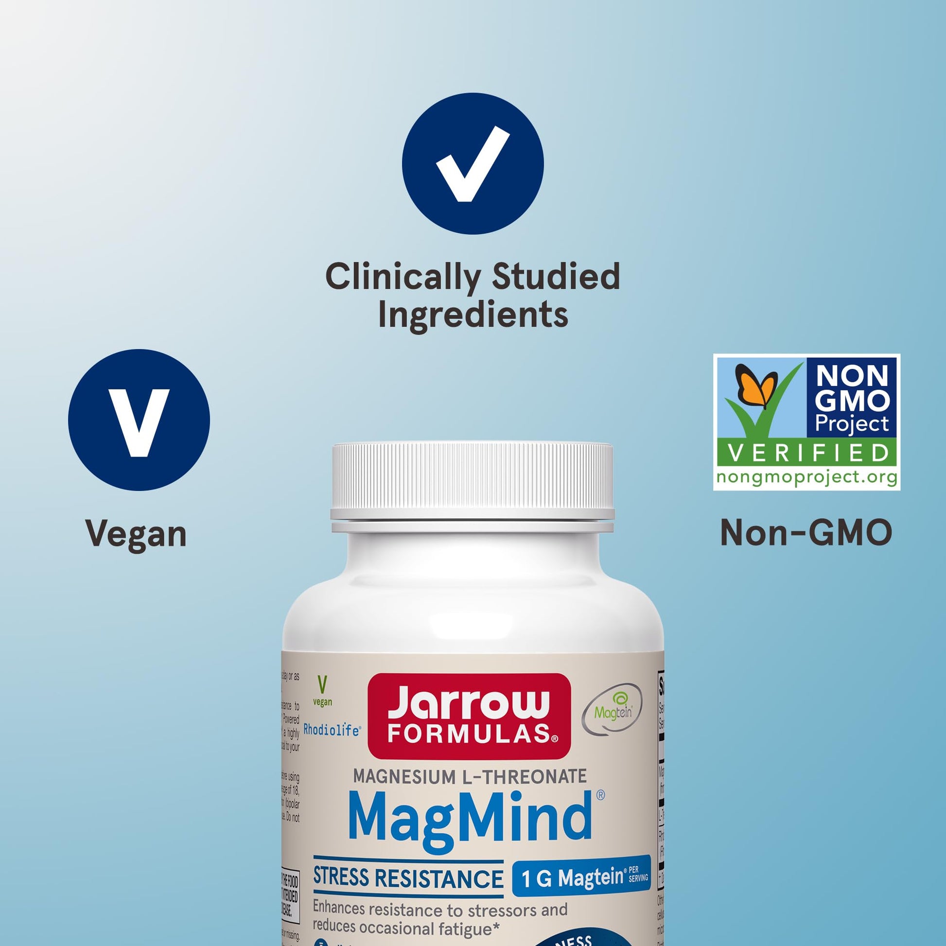 Jarrow Formulas Magnesium L-Threonate, MagMind Stress Resistance with L-Theanine and Rhodiolife, High Absorption Magnesium, Stress Relief and Mood Support, 60 Veggie Capsules, Up to a 30 Day Supply Jarrow Formulas Au supplements