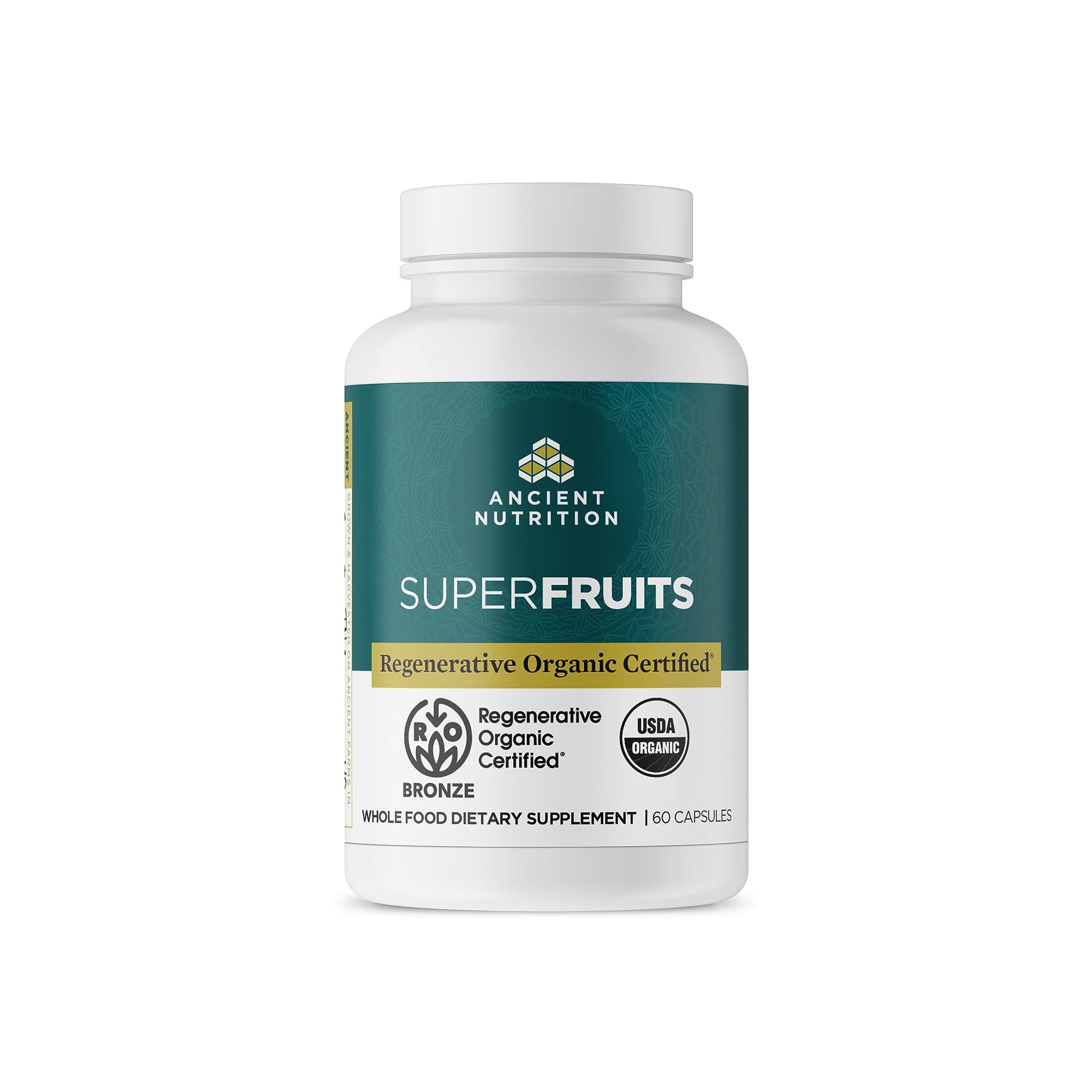 Ancient Nutrition Regenerative Organic Certified SuperFruits Capsules, Supports Gut and Immune System Health, Made with Probiotics, Dragonfruit, Mulberry, and Goji, 60 Count Ancient Nutrition Au supplements