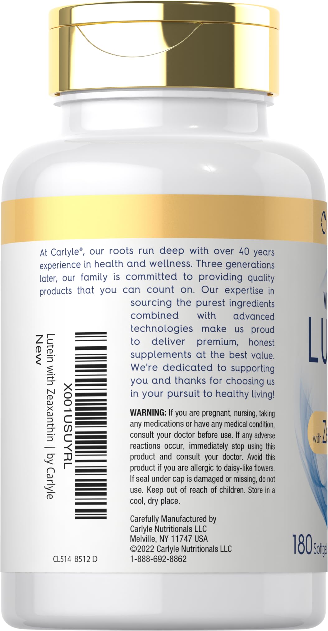 Carlyle Lutein and Zeaxanthin 40 mg | 180 Softgels | Eye Health Vitamins Carlyle Au supplements