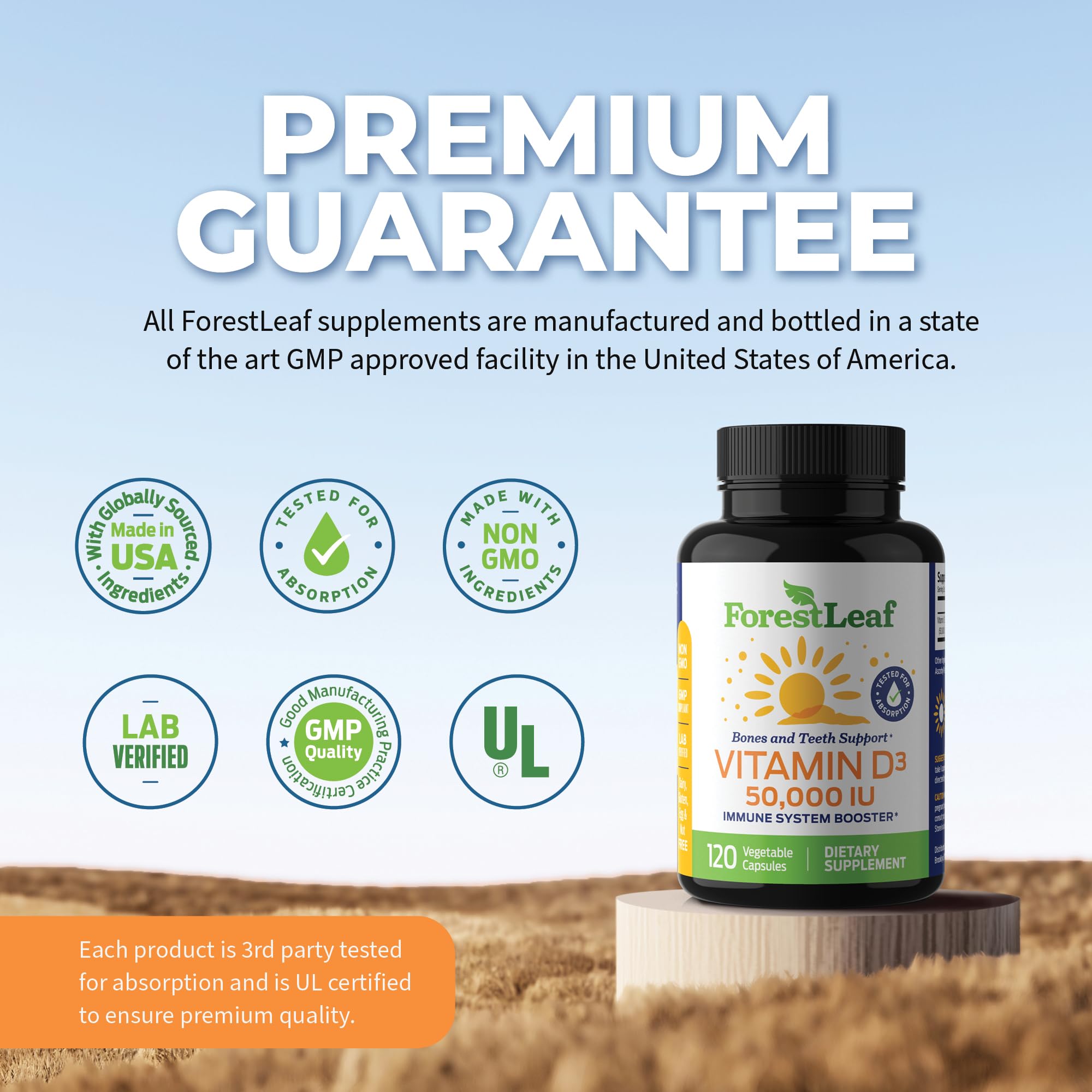 ForestLeaf - Vitamin D3 IU Weekly Supplement - (50,000 IU - 120 Count - 2 Pack) ForestLeaf Au supplements