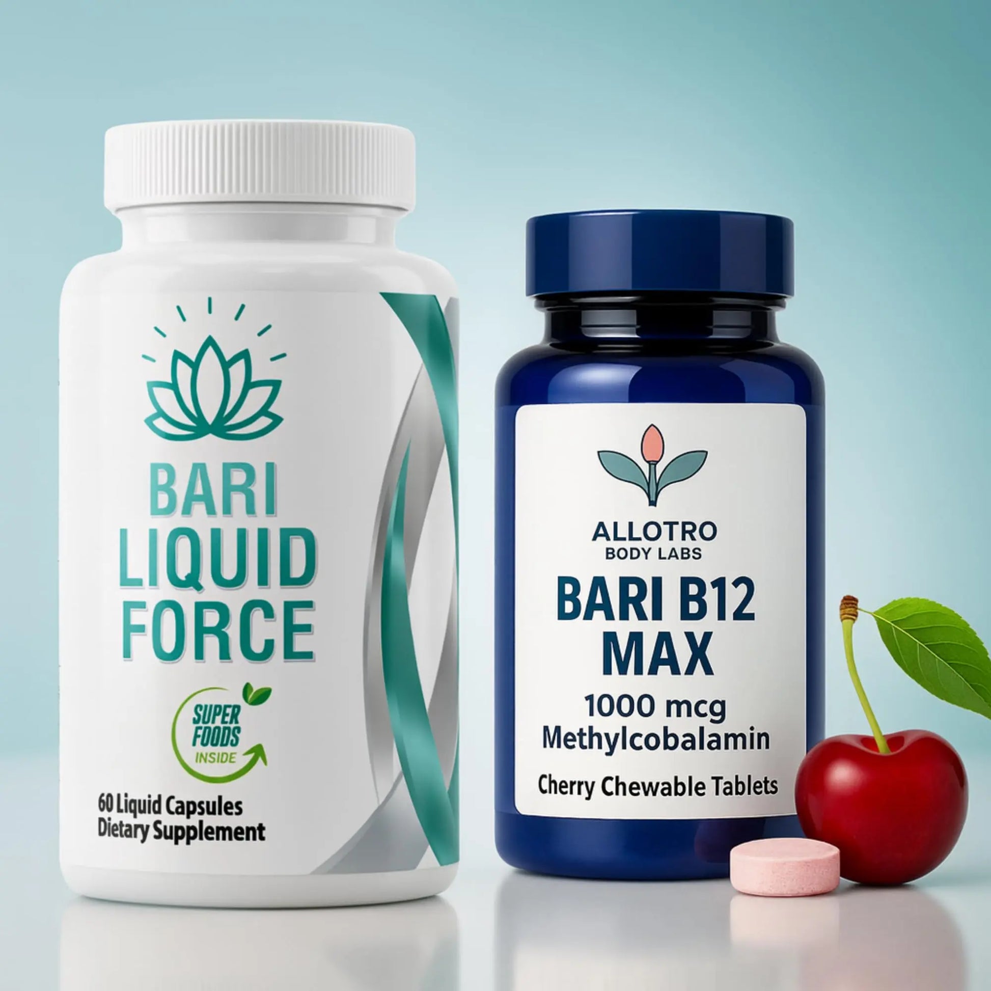 Bariatric Multivitamin and B12 Max Combo Pack | Liquid Filled Multivitamin with Antioxidants, Iron & Sublingual Methylcobalamin B12 for Post Bariatric Surgery, Gastric Sleeve, Bypass, SADI & Lap Band Allotro Labs Au supplements