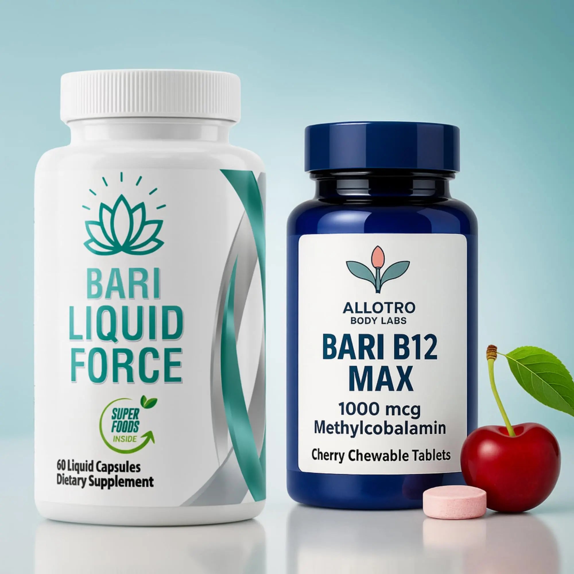 Bariatric Multivitamin and B12 Max Combo Pack | Liquid Filled Multivitamin with Antioxidants, Iron & Sublingual Methylcobalamin B12 for Post Bariatric Surgery, Gastric Sleeve, Bypass, SADI & Lap Band Allotro Labs Au supplements