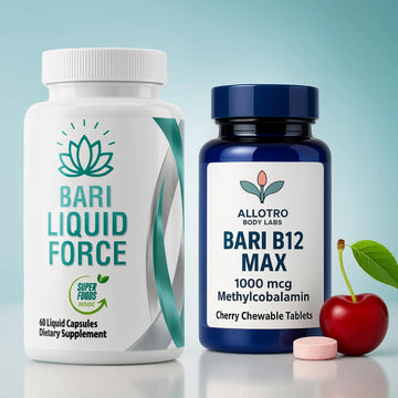 Bariatric Multivitamin and B12 Max Combo Pack | Liquid Filled Multivitamin with Antioxidants, Iron & Sublingual Methylcobalamin B12 for Post Bariatric Surgery, Gastric Sleeve, Bypass, SADI & Lap Band Allotro Labs Au supplements