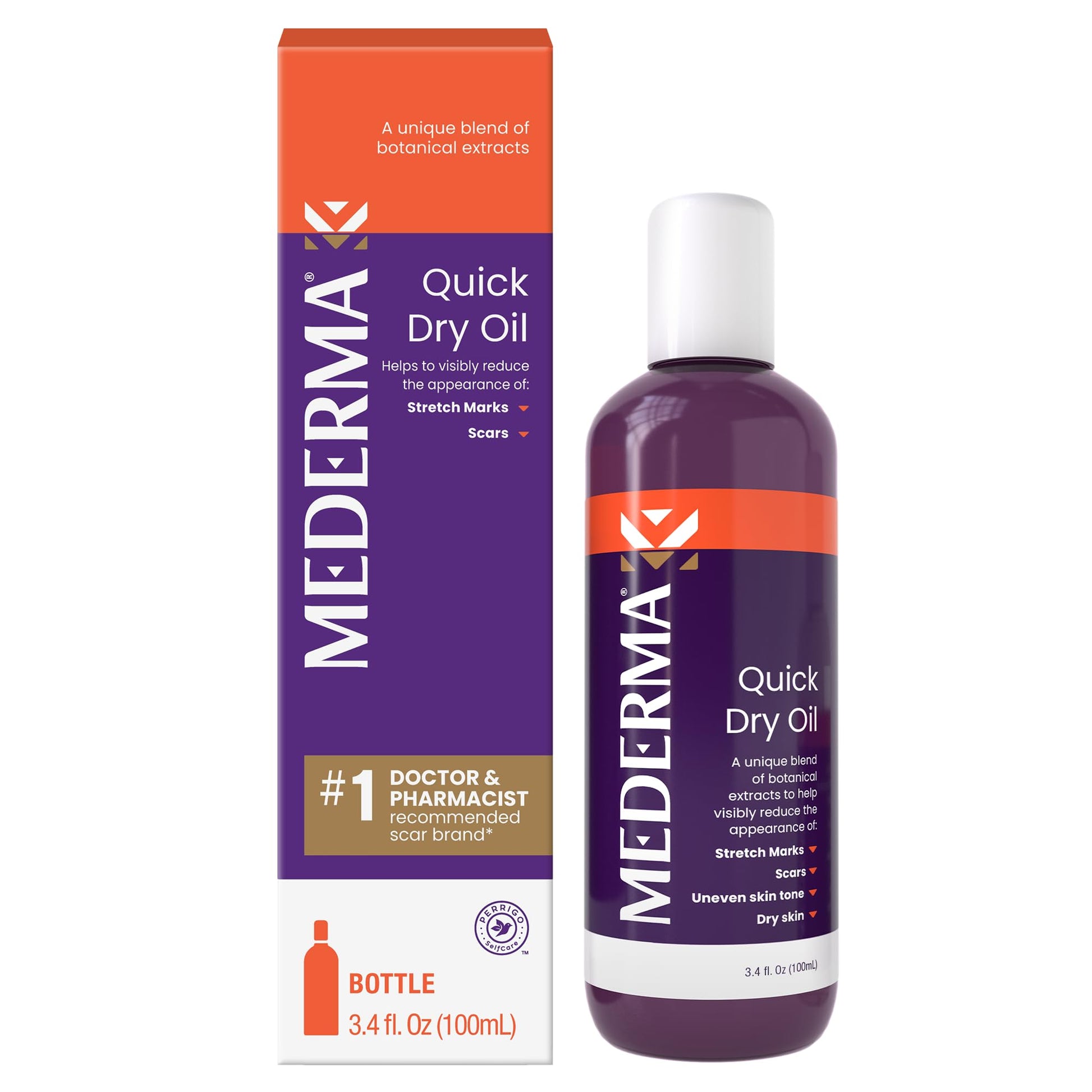 Mederma Quick Dry Oil, Scar and Stretch Mark Treatment, Helps to Improve the Appearance with Natural Botanical Extracts, Paraben Free, Fast-Absorbing, 3.4oz (100ml) Mederma Au supplements