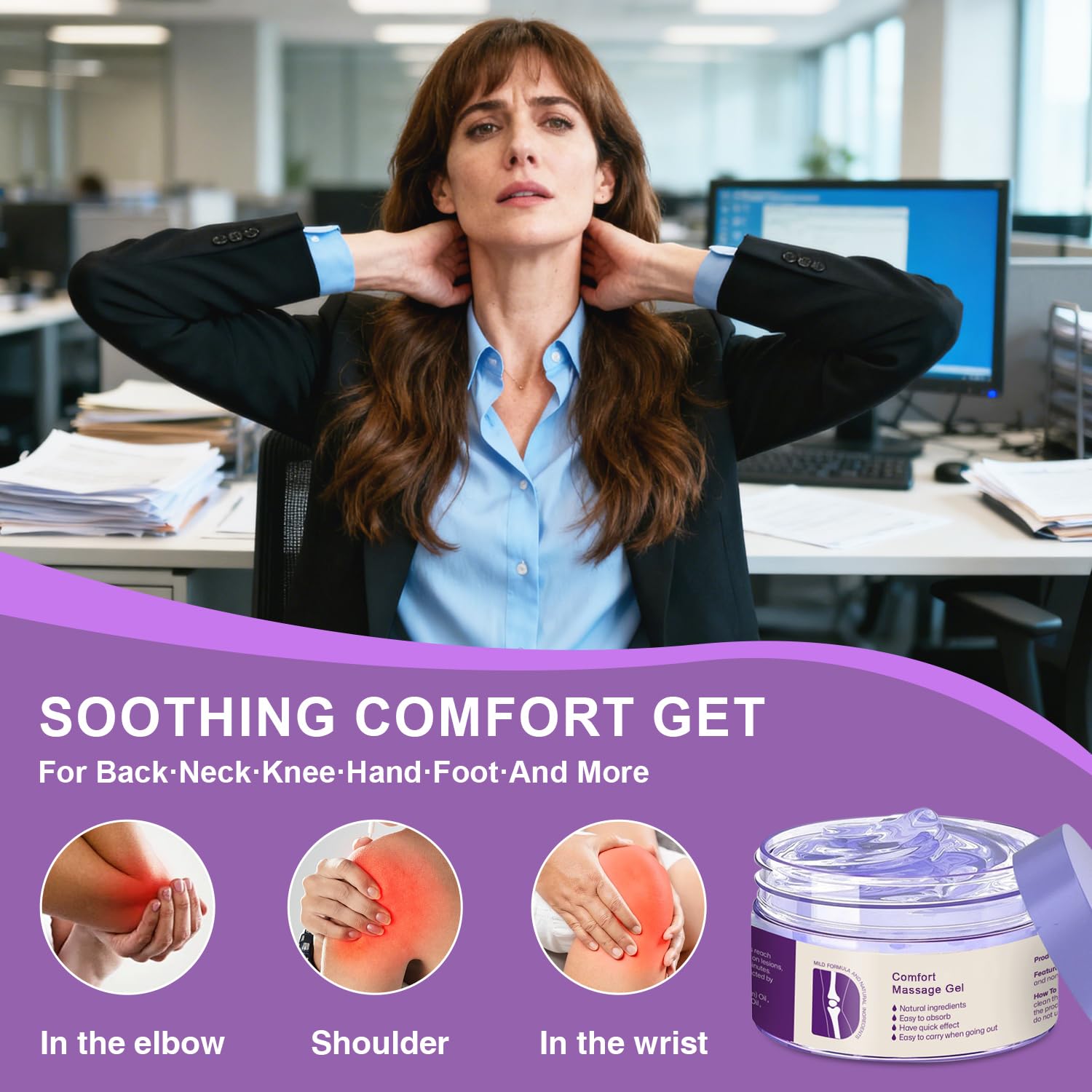 Kresin Joint Comfort Purple Gel, Kresin Joint Comfort Massage Gel, Soothes Discomfort for Neck, Back, Knees, Lumbar, and Feet, Absorb Quickly and Non-Greasy, 1.76 OZ, Violet Josmon Au supplements