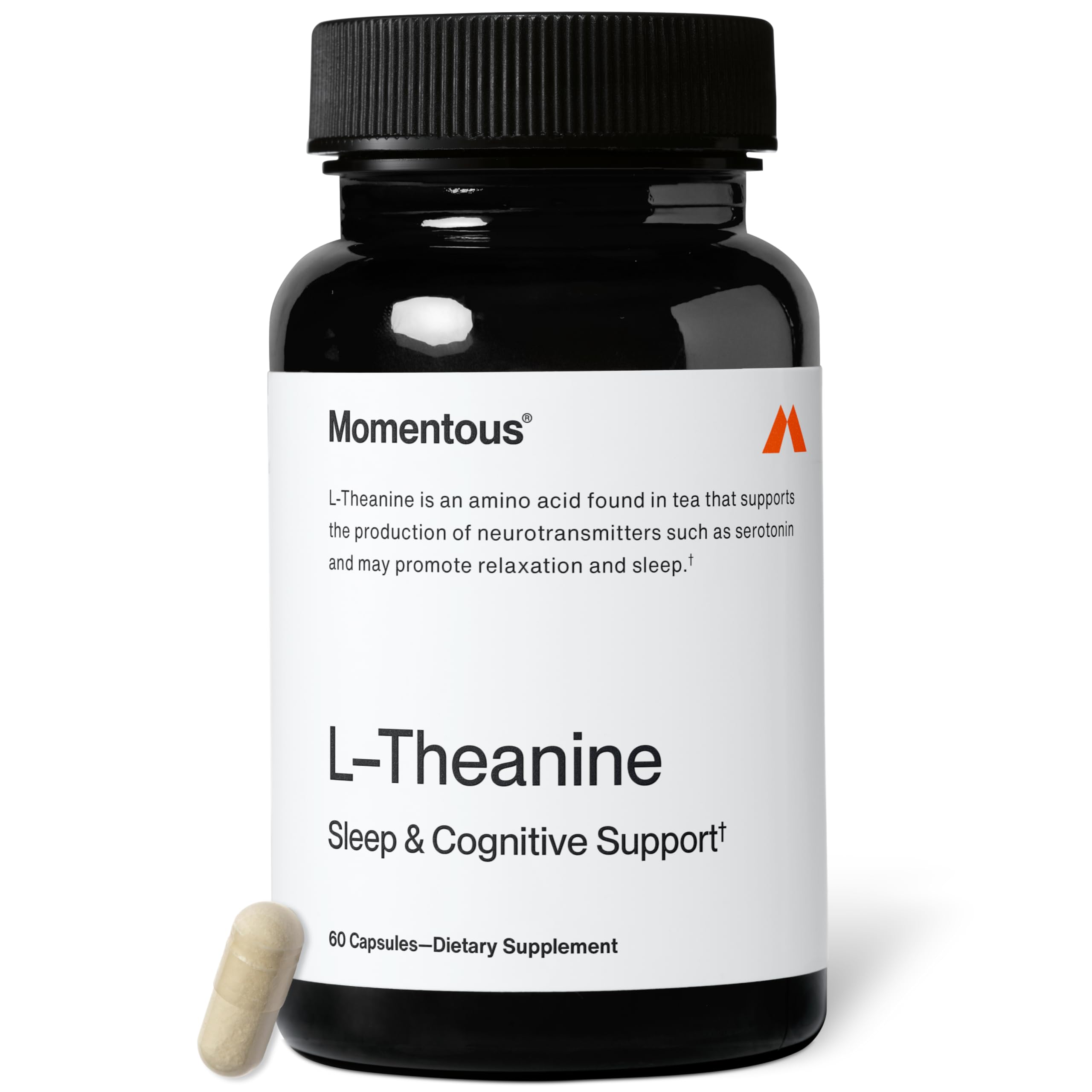 Momentous L-Theanine Supplement - 200 mg Capsules to Promote Relaxation & Focus - NSF Certified for Sport - GMO- & Gluten-Free - 60 Servings Momentous Au supplements