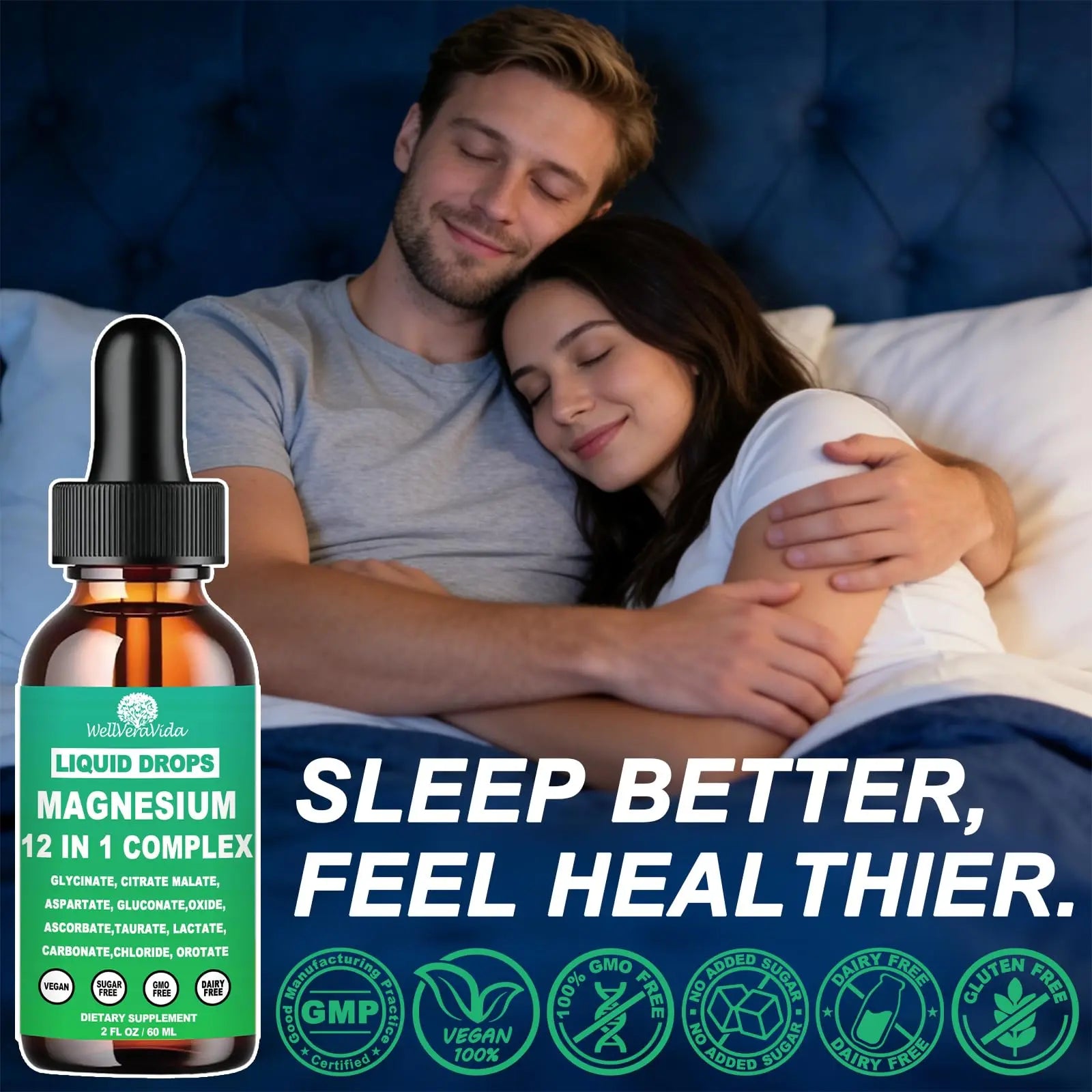 Magnesium Complex 700mg, 12 in 1 Magnesium Supplement with Glycinate Citrate Malate Oxide Taurate Aspartate Orotate Magnesium Relaxation, Muscle, Sleep Support, High Absorption Liquid Magnesium丨Vegan WellVeraVida Au supplements