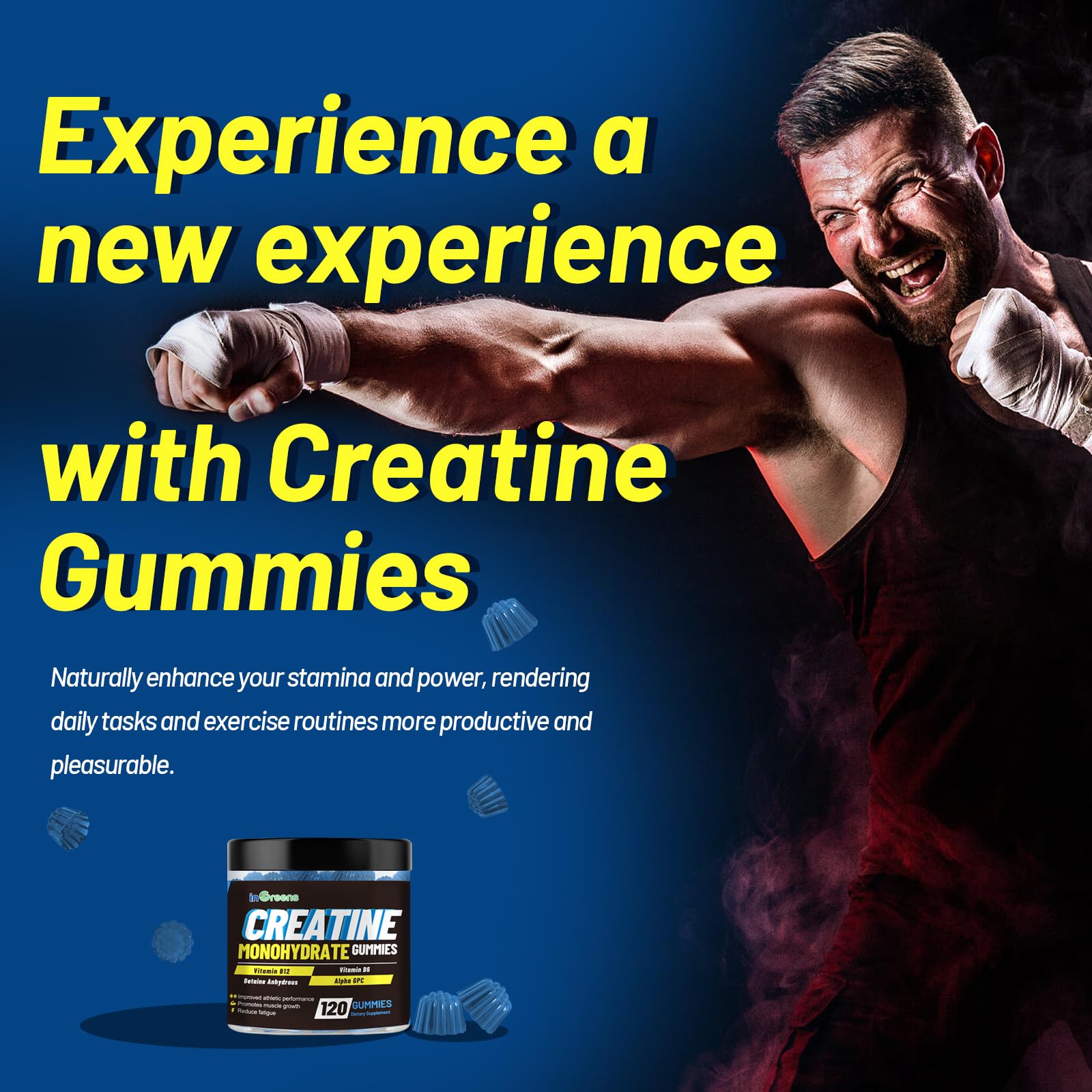 inGreens Creatine Monohydrate Gummies 6g for Men & Women 120 Count inGreens Au supplements
