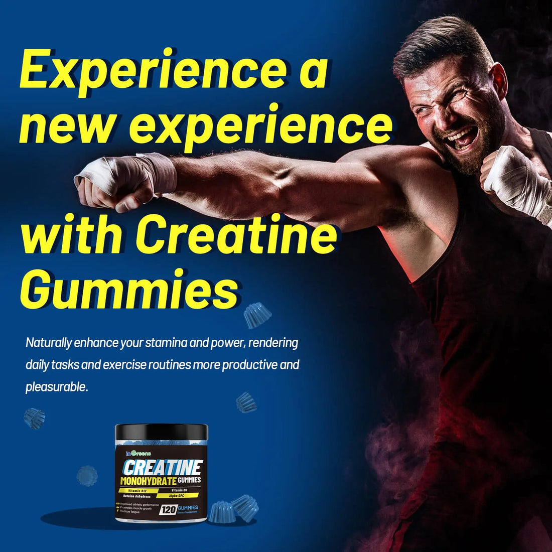 inGreens Creatine Monohydrate Gummies 6g for Men & Women 120 Count inGreens uk supplements