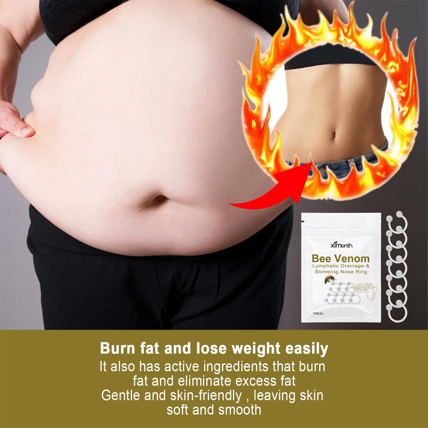 Bee Venom Slimming Nose Ring GGPM Bee Venom Lymphatic Drainage & Slimming Nose Ring Bee Venom Generic Au supplements