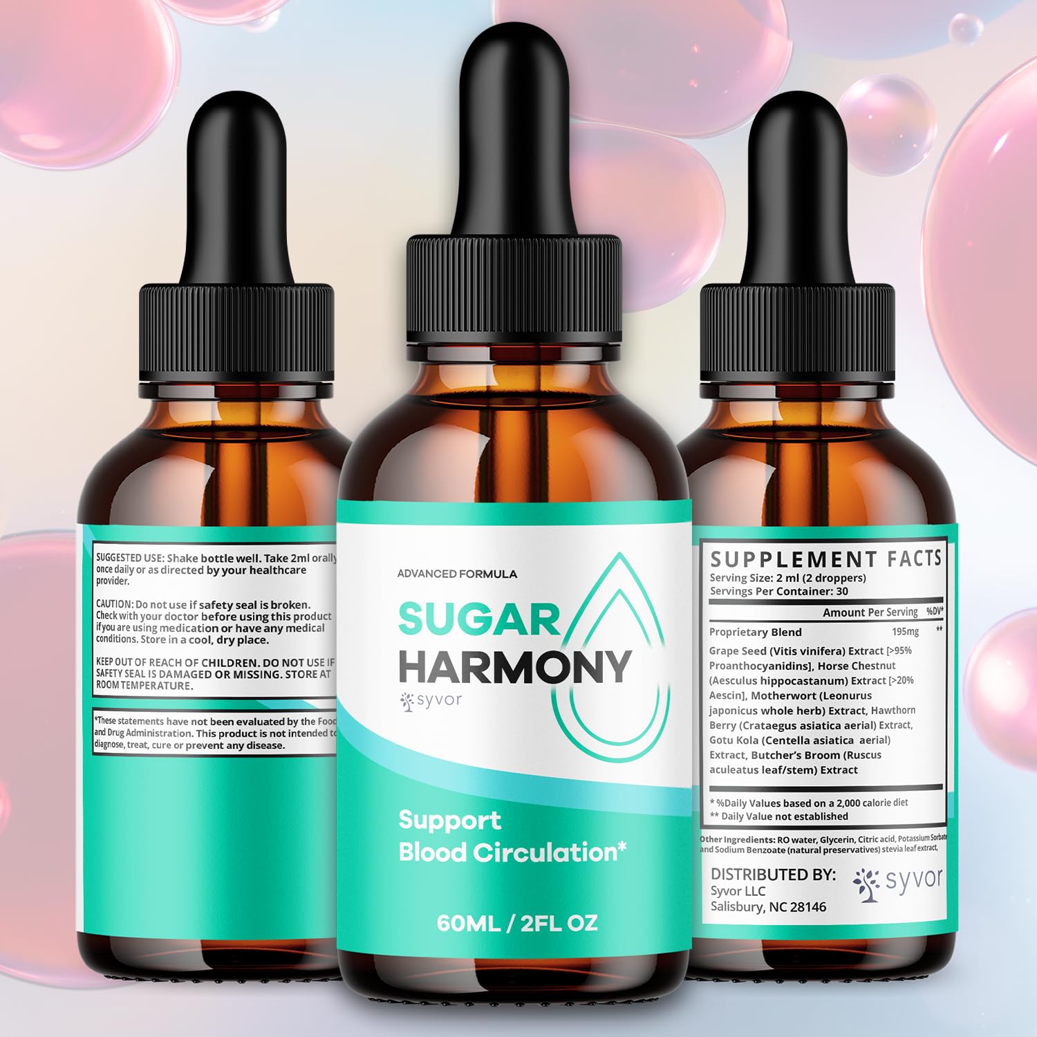 (2 Pack) Sugar Harmony Drops, Official SugarHarmony Liquid Drops with All Natural Ingredients, Advanced Formula Support Supplement with Maximum Strength Premium Vitamins for Women & Men (60 Servings) Syvor Au supplements