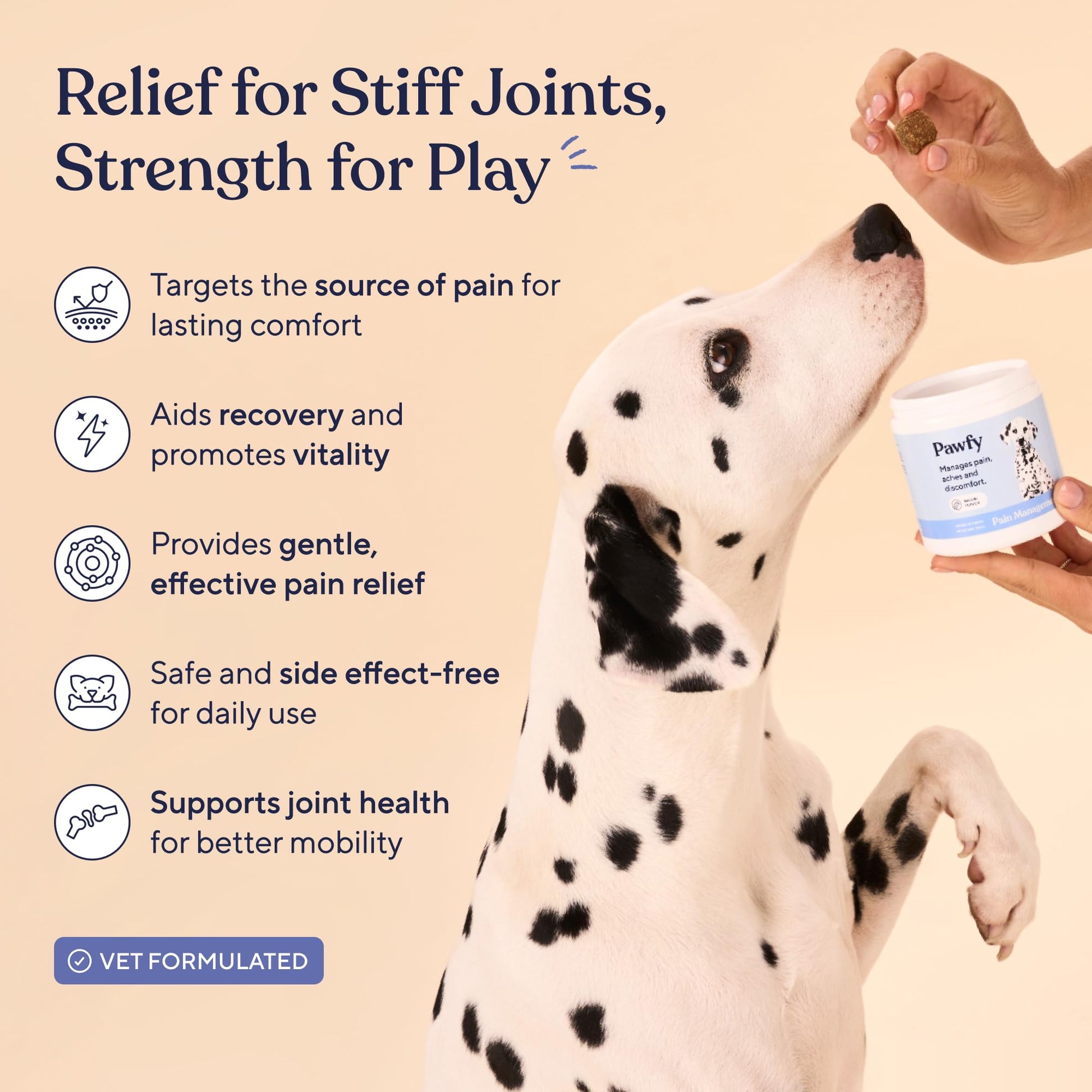 Pawfy Advanced Pain Management - Essential Vitamins & Supplements with Omega 3 |Joint Supplement for Dogs - Supports Hip & Joint Health for Small, Medium, Large Breeds | 30 Fast-Acting Chews Pawfy Au supplements