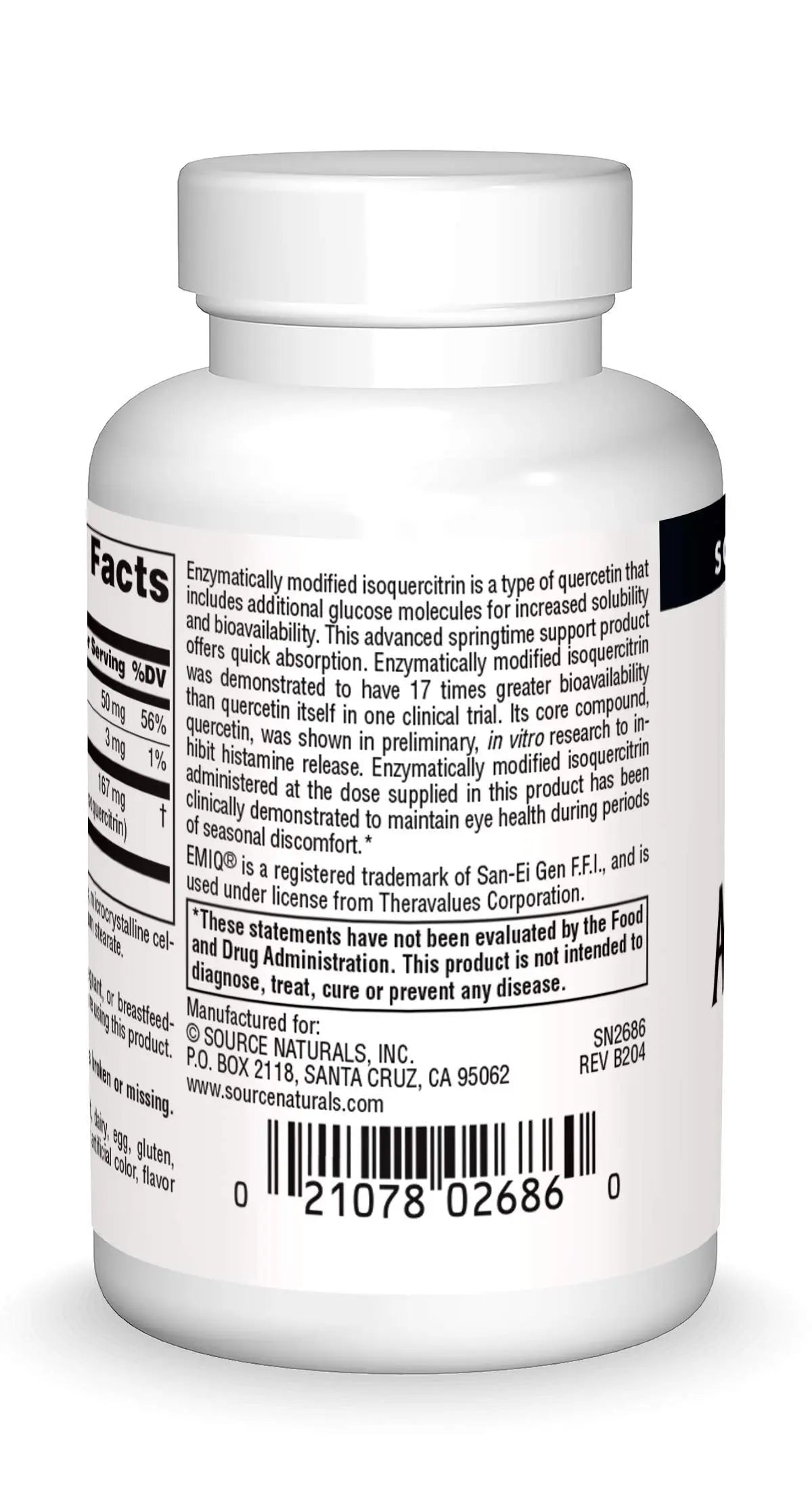 Source Naturals AllerStrength Fast-Acting Seasonal Immune Support - Highly Bioavailable Quercetin* - 60 Tablets Source Naturals Au supplements