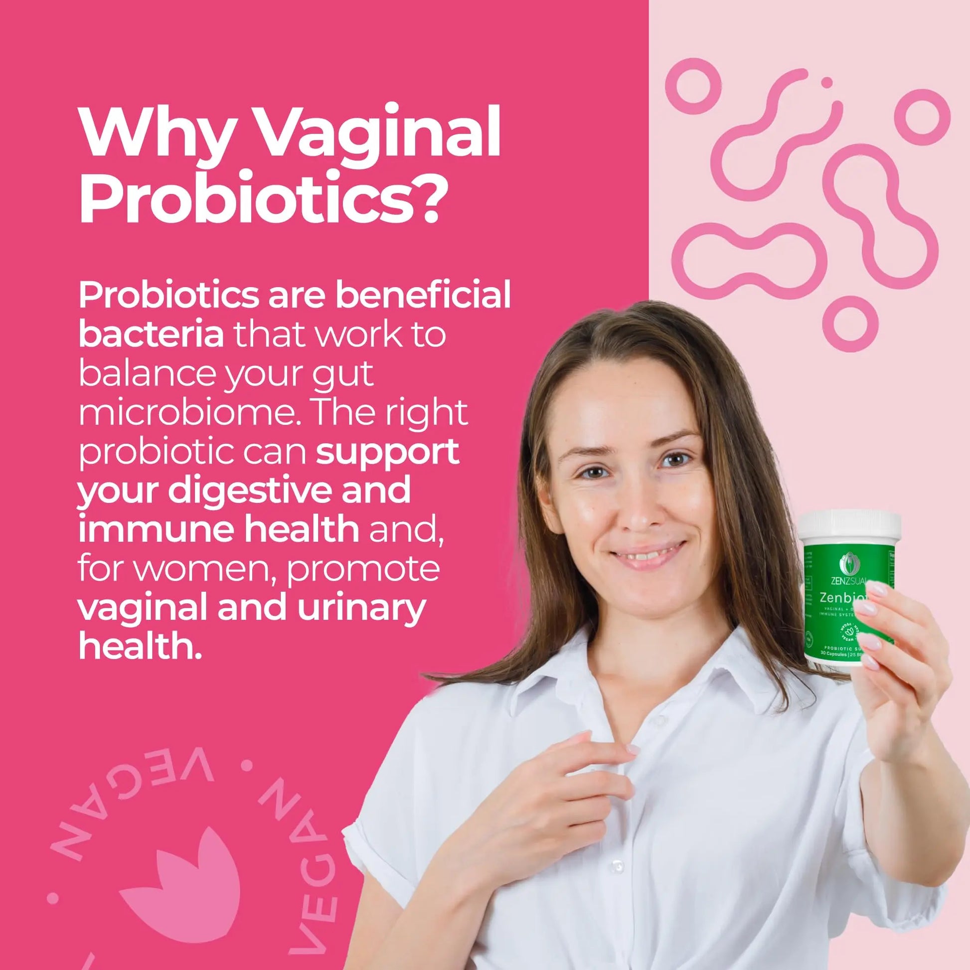 ZENZSUAL Zenbiotic Probiotics Support for Women – 25 Billion CFU, Vaginal Health & pH Balance Support, Odor & Yeast Control, Gut & Digestive Health, Urinary Comfort, Hormone Balance, 30 Vegan Capsules ZENZSUAL Au supplements