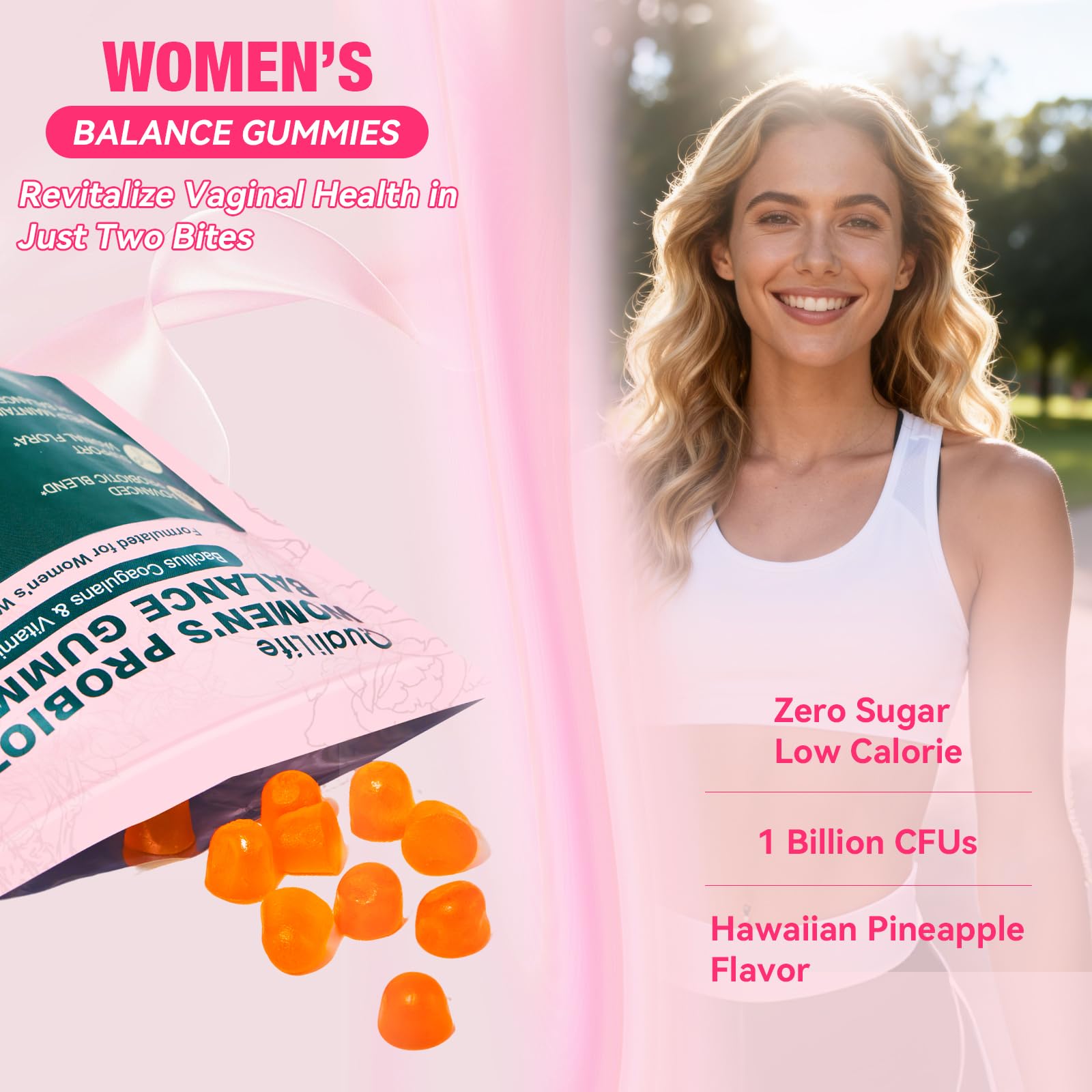 QualiLife Premium Feminine Balance Gummies for Women – Probiotic Vaginal Health Support with Vitamin C – pH Balance & Flora Support – Sugar Free, Vegan, Hawaiian Pineapple Flavor – 60 Gummies (1) QualiLife Au supplements