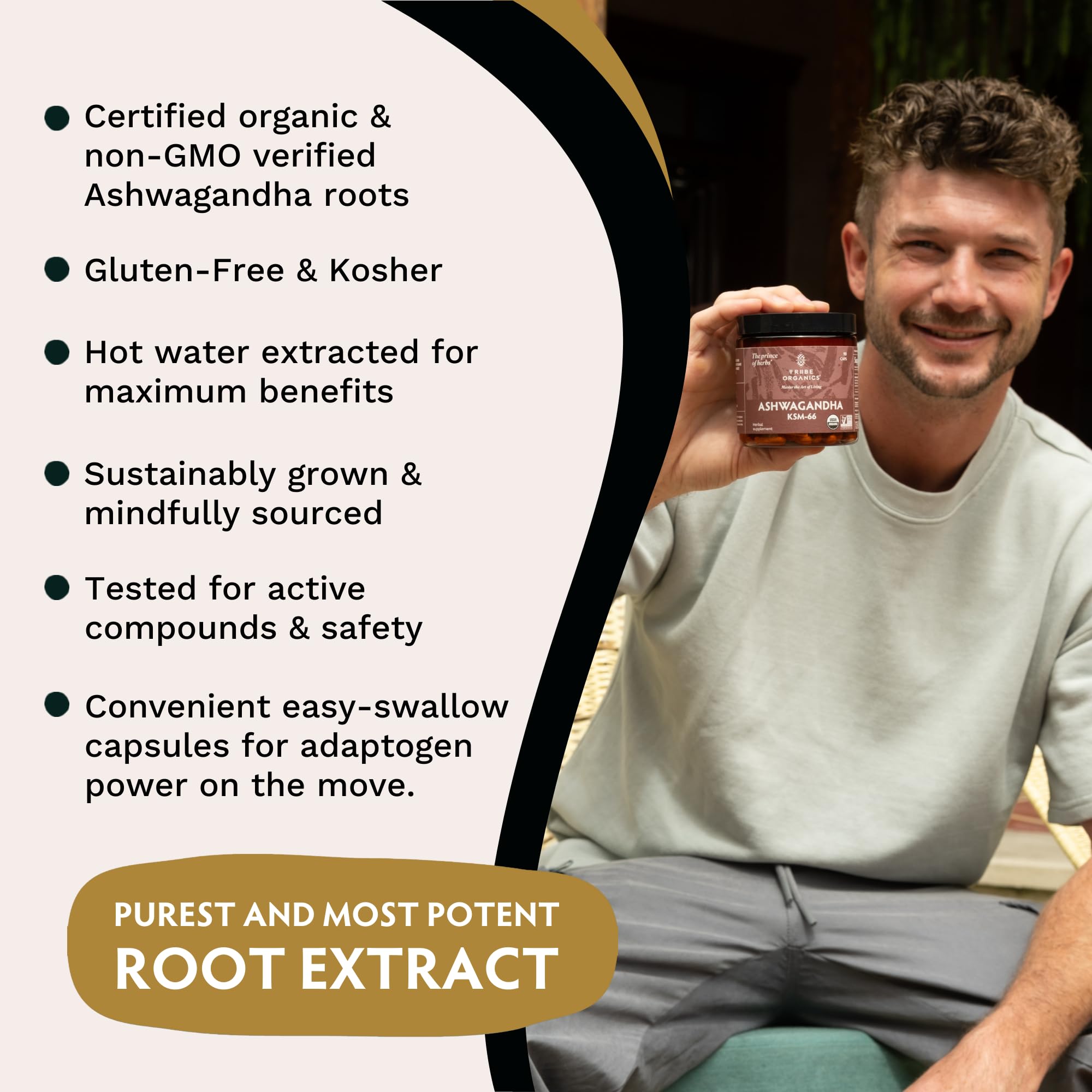 TRIBE ORGANICS Ashwagandha KSM 66 Pure Organic Root Powder Extract Ayurvedic TRIBE ORGANICS Au supplements