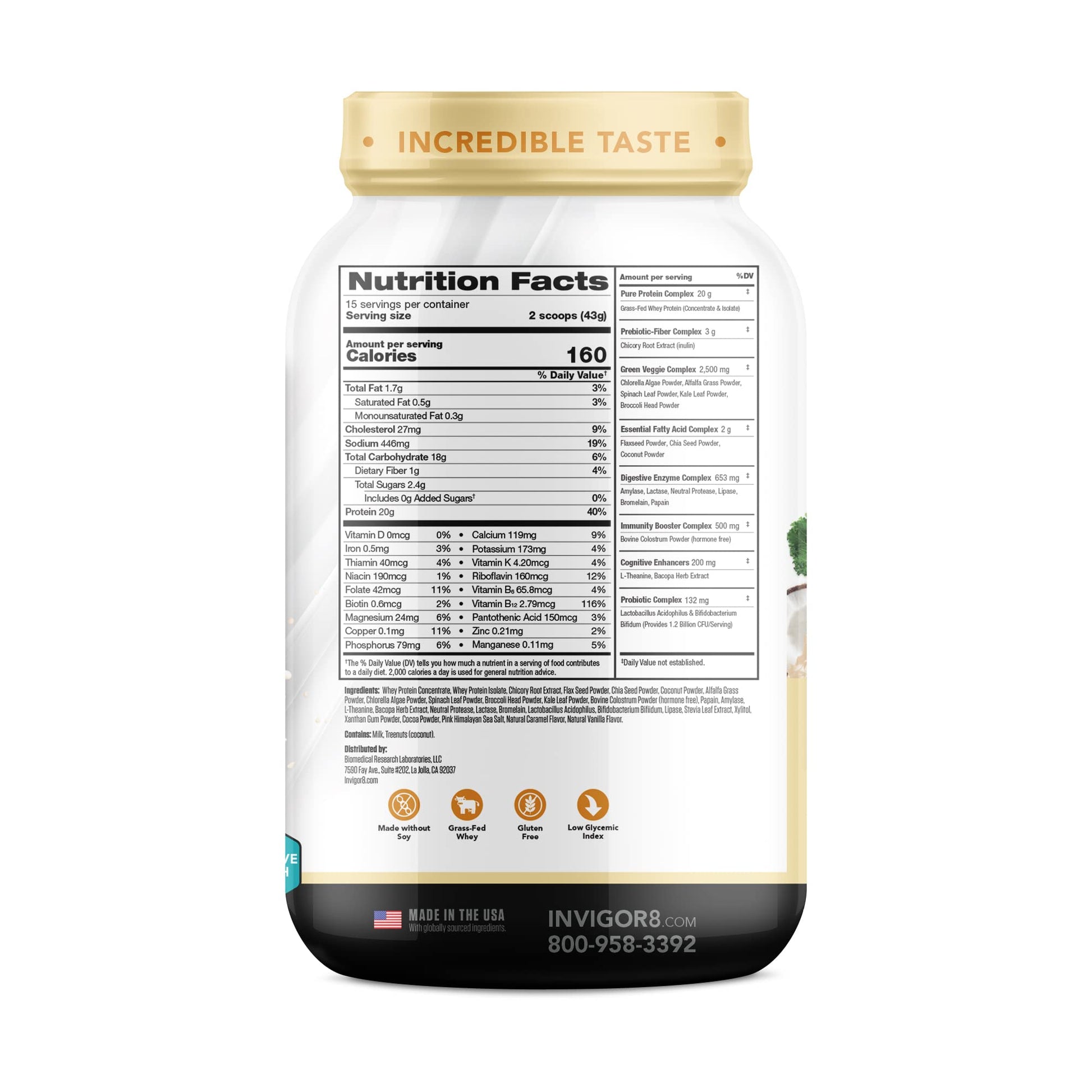 INVIGOR8 Superfood Grass Fed Whey Protein Isolate Shake Himalayan Salted Caramel INVIGOR8 Au supplements