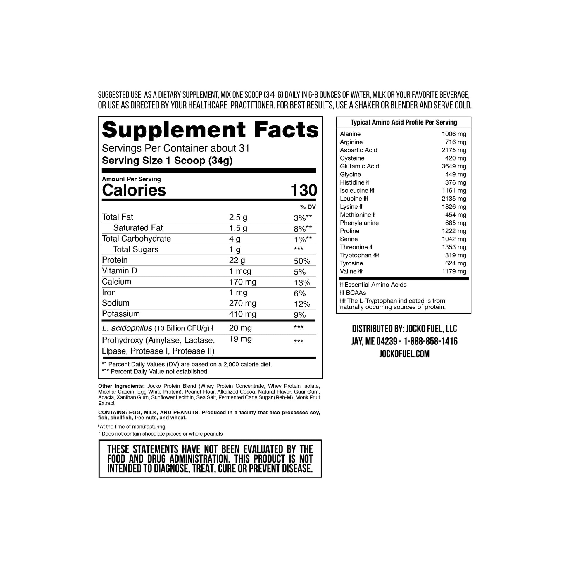 Jocko Mölk Chocolate Peanut Butter Whey Protein Powder - Keto, Probiotics, Grass Fed Jocko Fuel Au supplements