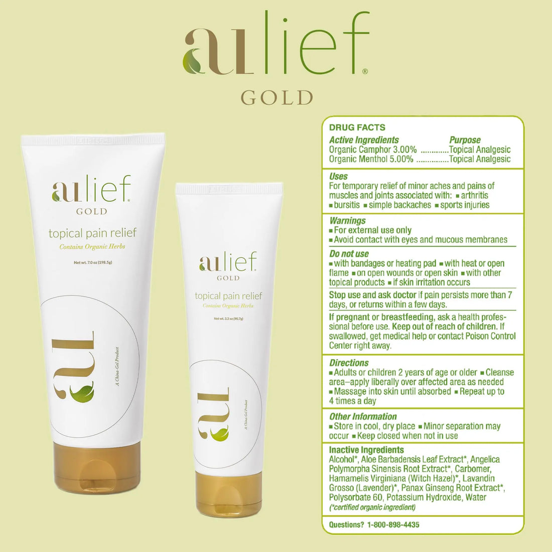 Aulief Gold Natural Pain Relief Cream – Organic Herbal Lotion for Arthritis, Joint Pain & Sore Muscles, Neck, Knee & Back Aches, Premium Organic Natural Pain Reliever, 3.2 Oz Tube Aulief uk supplements