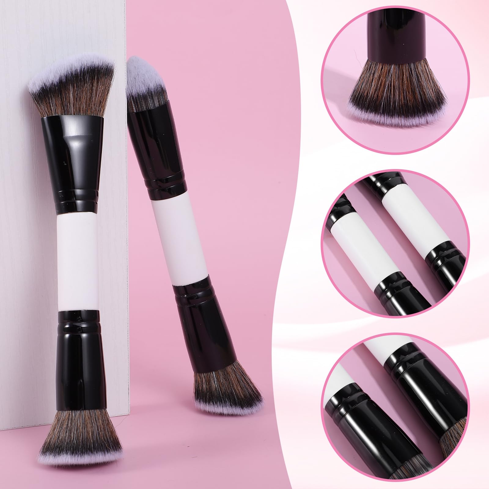 KFHENSOM 4PCS Foundation Contour Conceal Brush Set Dual-Ended Makeup Brushes Set Professional Powder Blush Concealer Eyeshadow Kabuki Foundation Brush Kit for Liquid Loose Powder Cream KFHENSOMR Au supplements