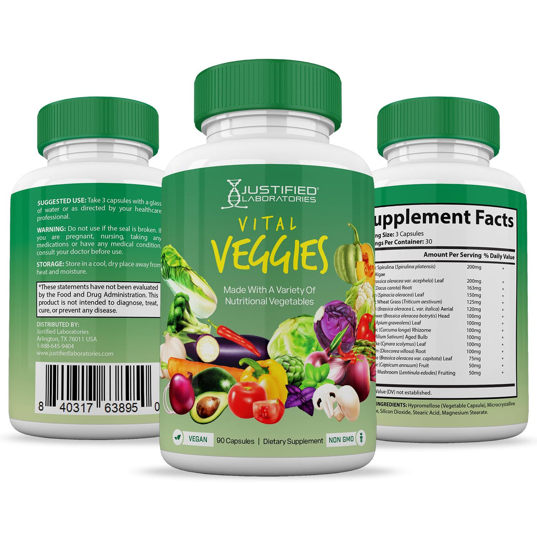 (20 Pack) Vital Fruits and Veggies Supplement Whole Food Red & Green Superfoods Justified Laboratories Au supplements
