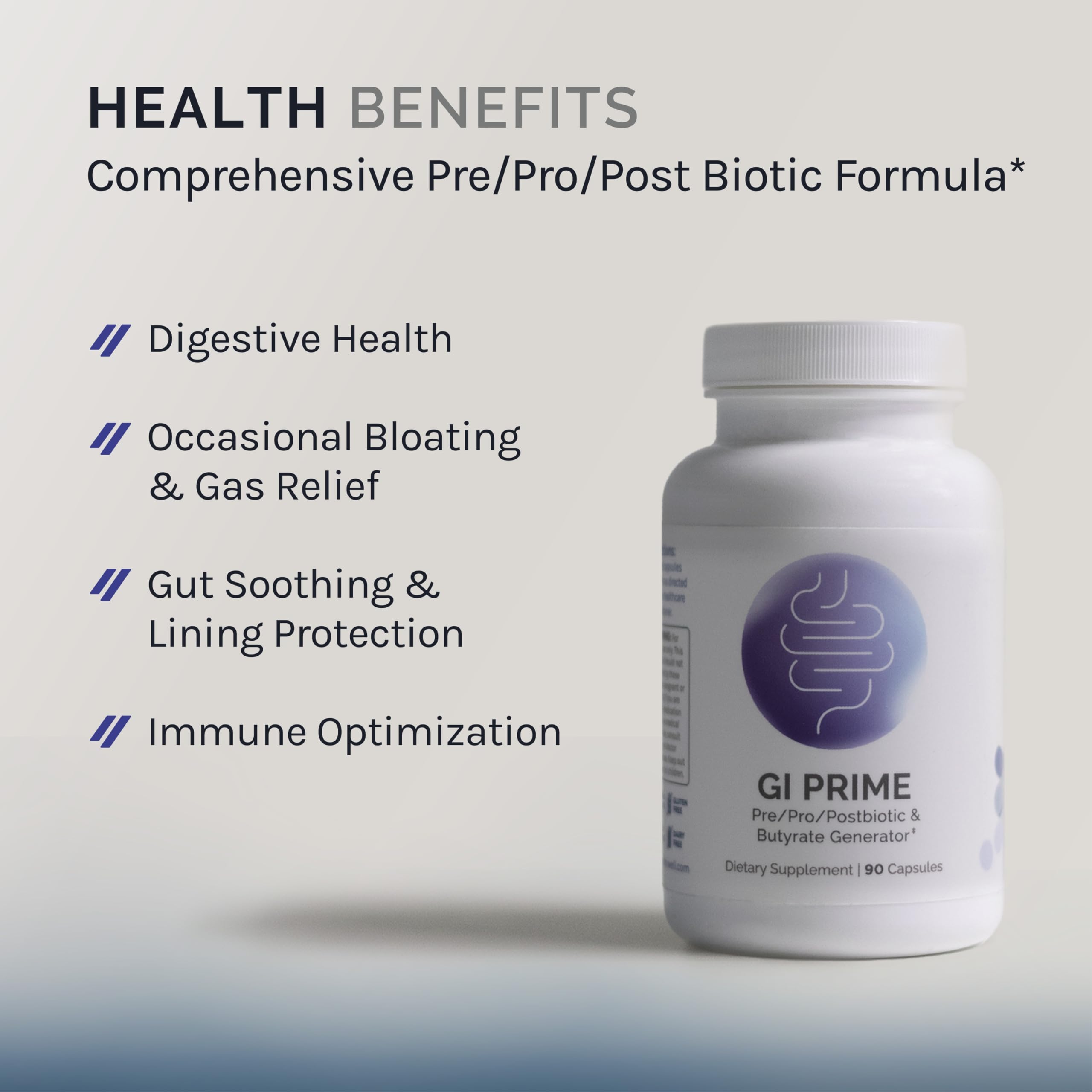 InfiniWell GI Prime - Pre, Post & Probiotics for Digestive Health - Aid Immune Function & Support The Gut-Brain Axis - with Bacillus Probiotics for Women & Men (90 Capsules) InfiniWell Au supplements