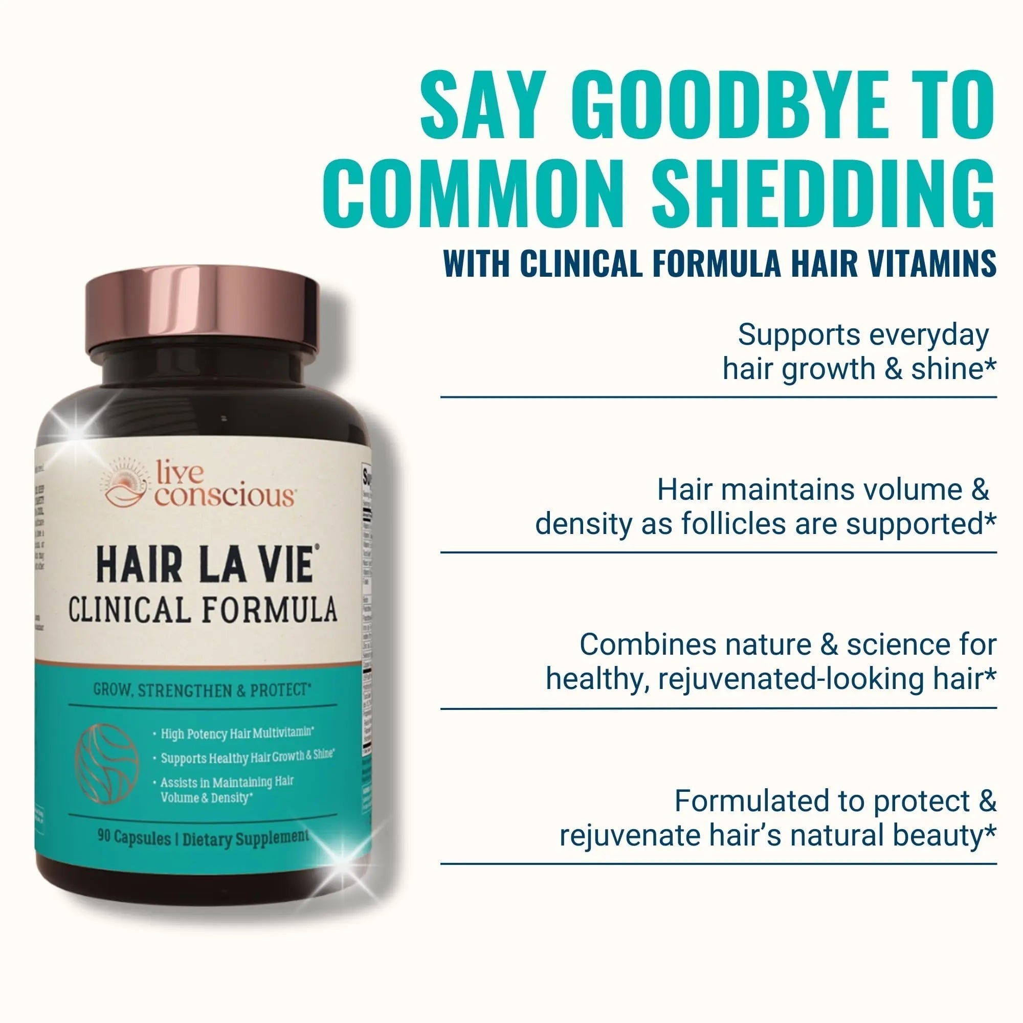 Hair La Vie Live Conscious Clinical Formula Hair Growth Vitamins for Women and Men w/Biotin, Collagen & Saw Palmetto (Pack of 1) Hair La Vie Au supplements