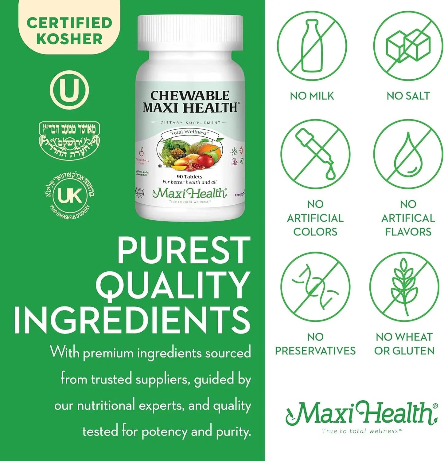 Maxi Health Chewable Multivitamin for Kids, Teens and Adults - Cherry Chewable Vitamins for Adults & Children Maxi Health Au supplements