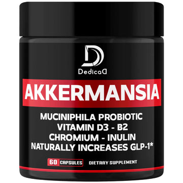 DEDICAD Akkermansia Probiotic for Increases GLP-1 - Contains Inulin, Bacillus Coagulans, Lactobacillus Acidophilus & Chromium - 60 Days Supply - 60 Capsules DEDICAD Au supplements