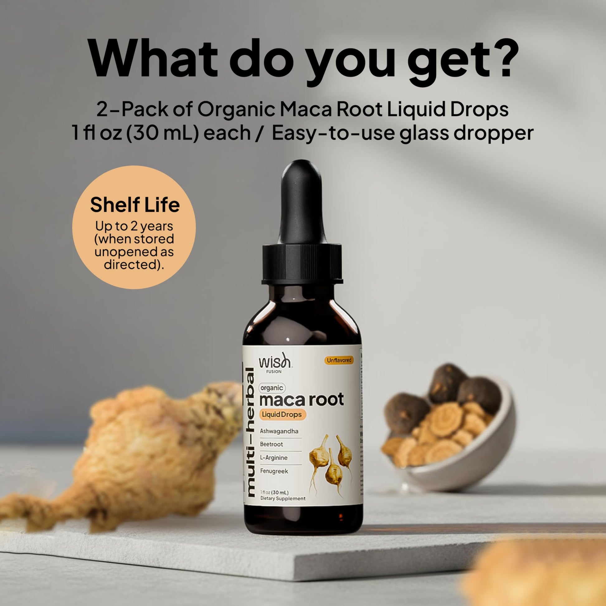 Wish Fusion Maca Root Liquid Drops 2 Pack Organic Maca Root Drops for Energy Support Hormone Balance, Mood Maca Root, Ashwagandha & Tongkat Ali Blend, Liquid Maca Root Extract Fenugreek & Beetroot Wish Fusion Au supplements