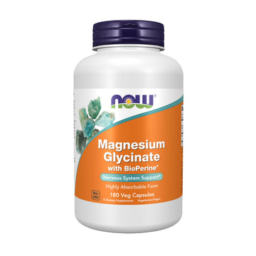 Now Supplements, Magnesium Glycinate with BioPerine, 180 Veg Capsules NOW Foods Au supplements