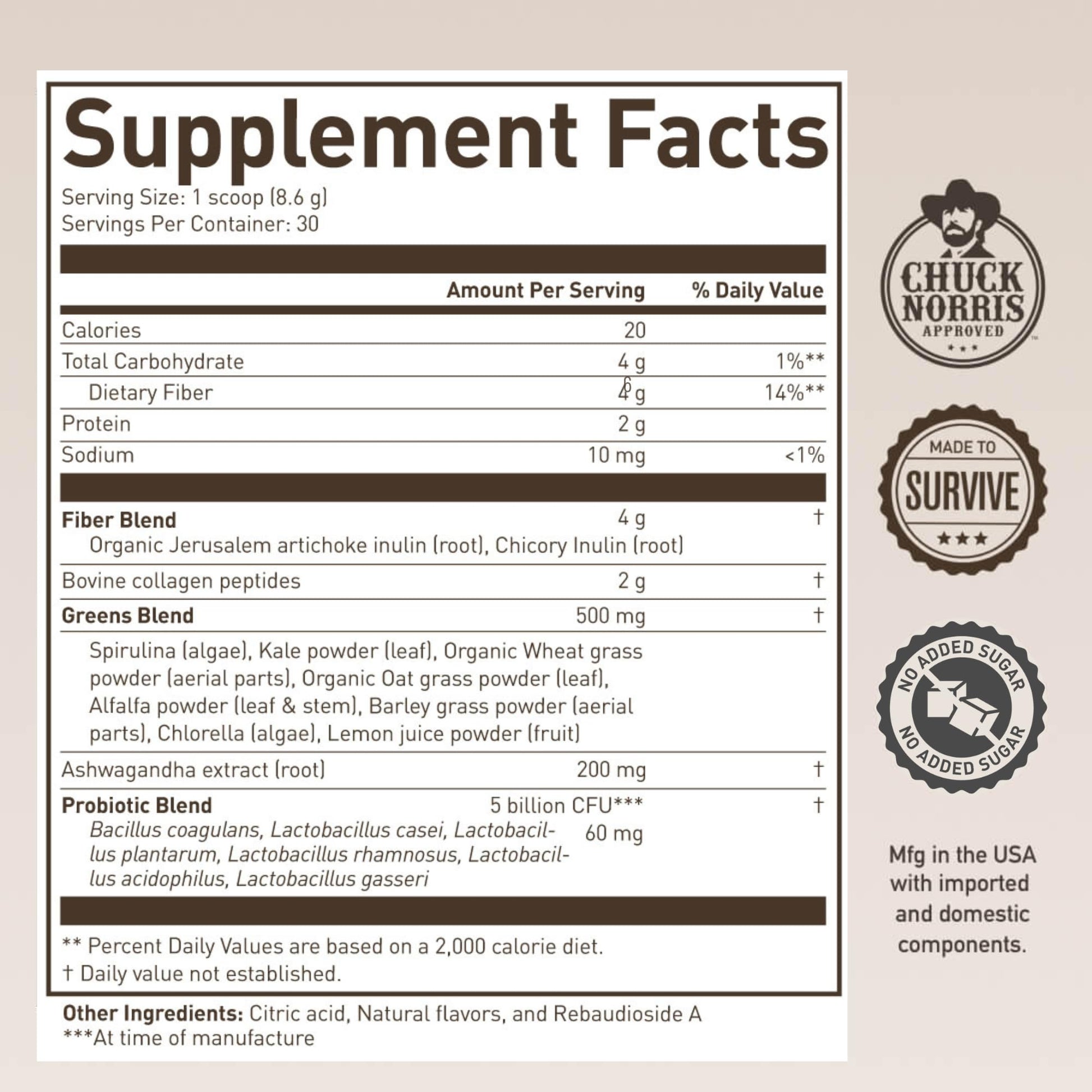ROUNDHOUSE PROVISION Morning Kick, Zero Sugar Greens Superfood Powder Supplement with Ashwagandha, Collagen, Probiotics, Debloat Drink, 30 Servings (Strawberry Lemonade) by Chuck Norris ROUNDHOUSE PROVISION Au supplements