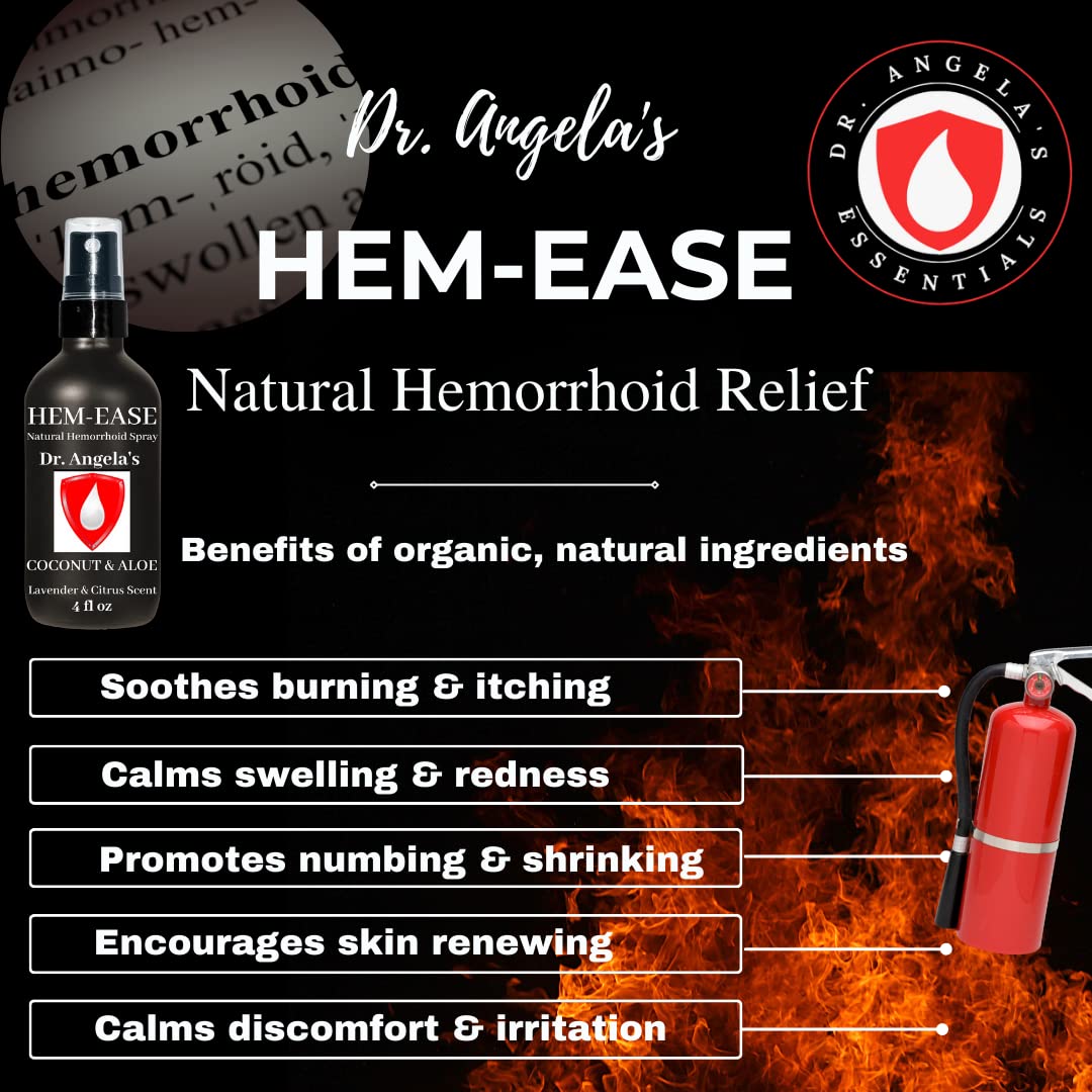 Dr. Angela's Hemorrhoid Treatment Spray | Organic Aloe Vera, Witch Hazel & Essential Oils Turmeric & Tea Tree | Natural Itching & Burning Relief Cream Doctor Angela Essential Au supplements