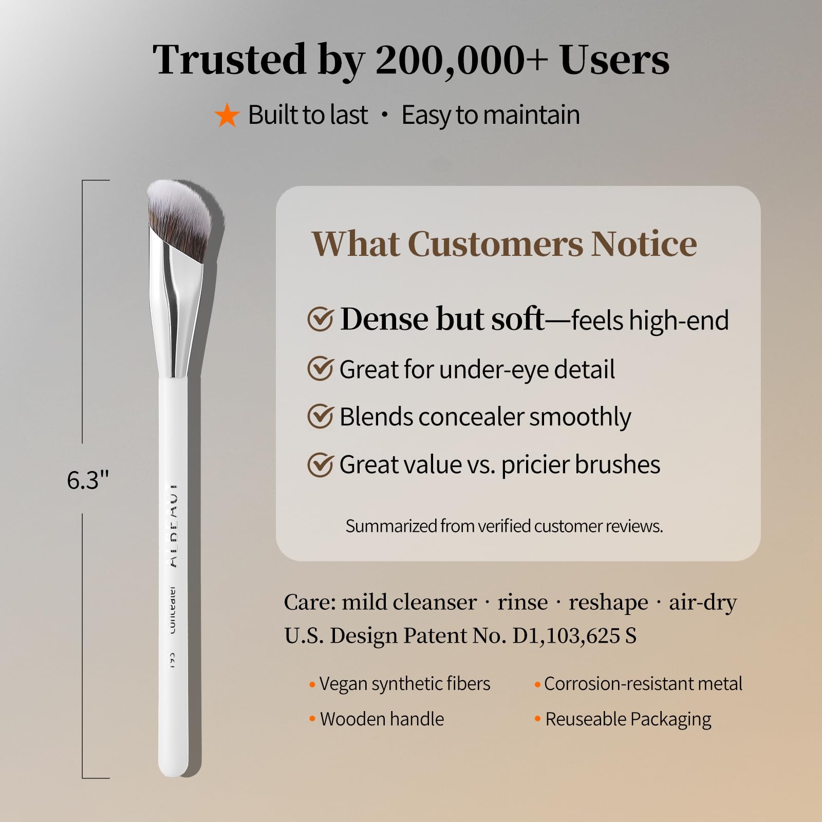 Albeaut Concealer Brush, Angled Under Eye Makeup Small Foundation Precision Face Blending Brush (193 concealer brush) ALBEAUT Au supplements