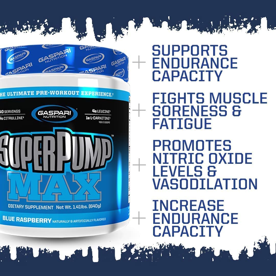 Gaspari Nutrition SuperPump Max Blue Raspberry Ice - 1.41 lbs Gaspari Nutrition Au supplements