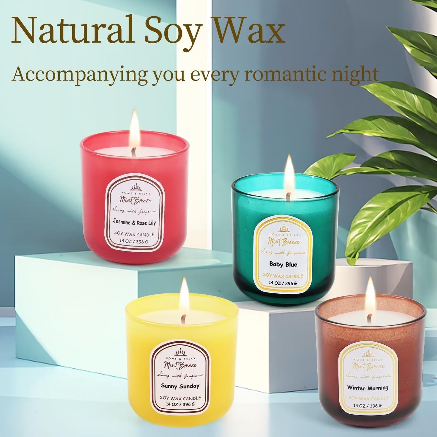 HOME & RELAX 14oz Scented Soy Wax Candle,Big Candle, More Than 80 Hours Long Lasting Burning time HOME & RELAXUS supplements
