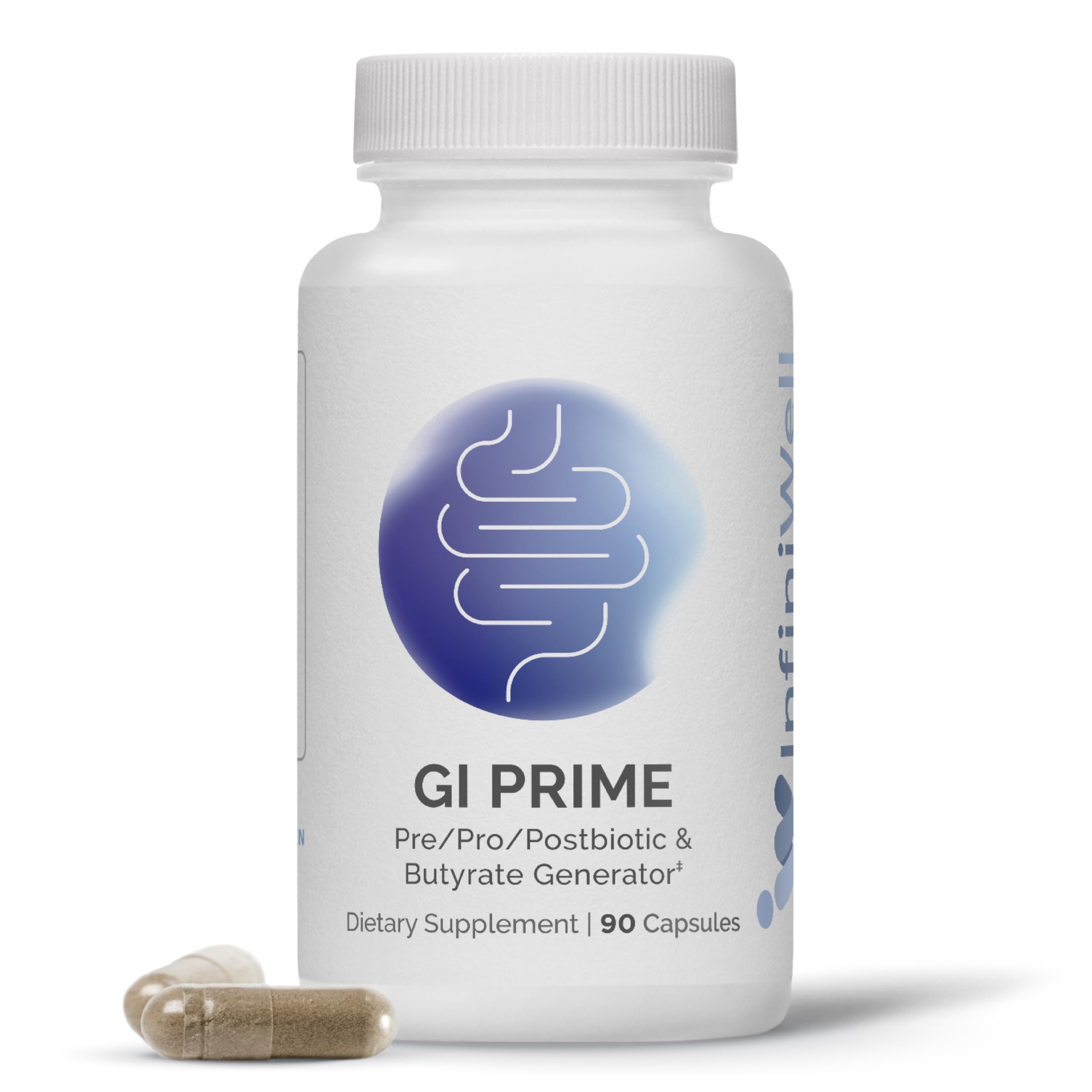 InfiniWell GI Prime - Pre, Post & Probiotics for Digestive Health - Aid Immune Function & Support The Gut-Brain Axis - with Bacillus Probiotics for Women & Men (90 Capsules) InfiniWell Au supplements