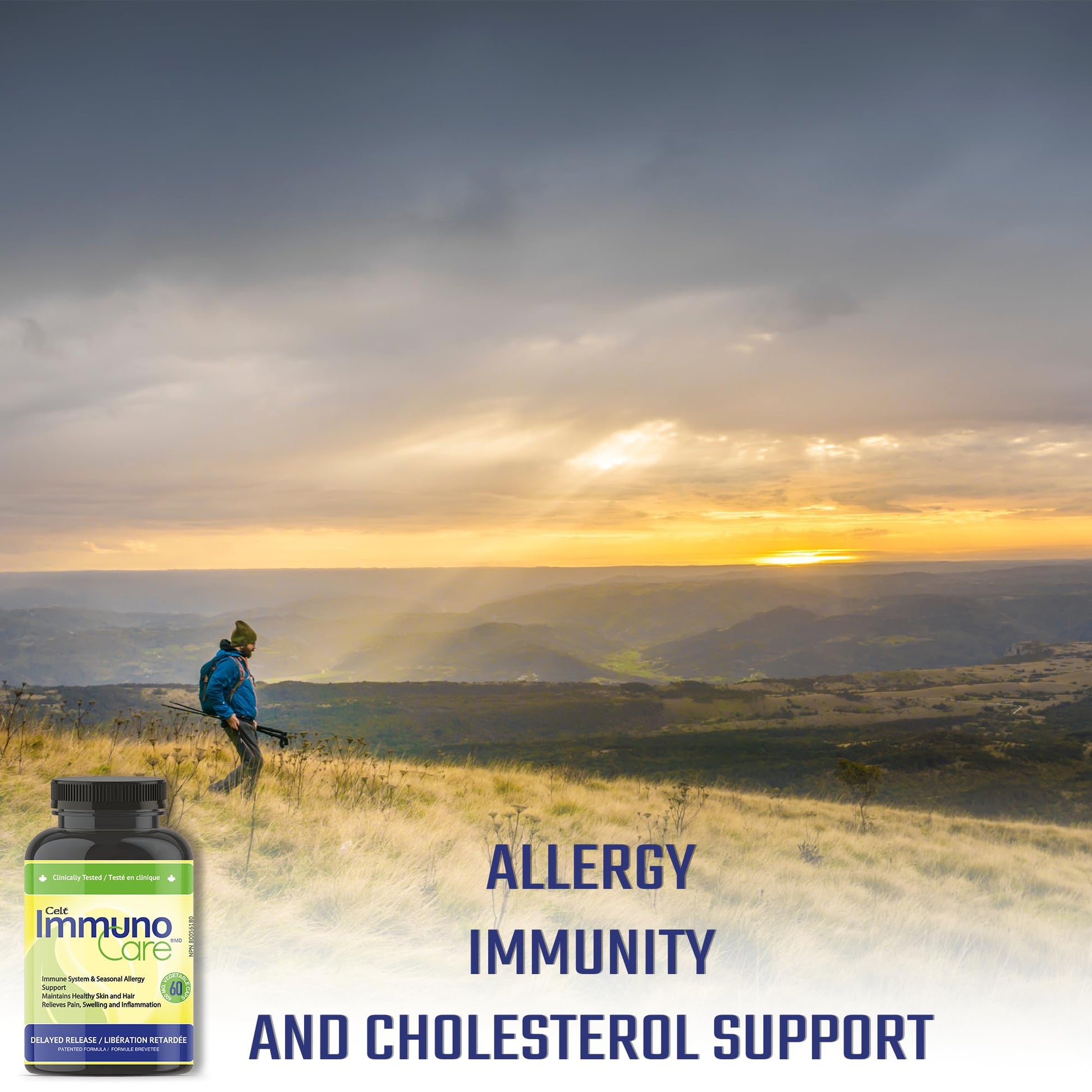 Celt Immunocare 60 v-caps - Potent Seasonal Allergy Blend - Adult Immunity Support - Cholesterol Modulator - Plant Sterols Ultra Strength - 7 Key Immunity Enhancing Ingredients Celt Immuno-Care Au supplements