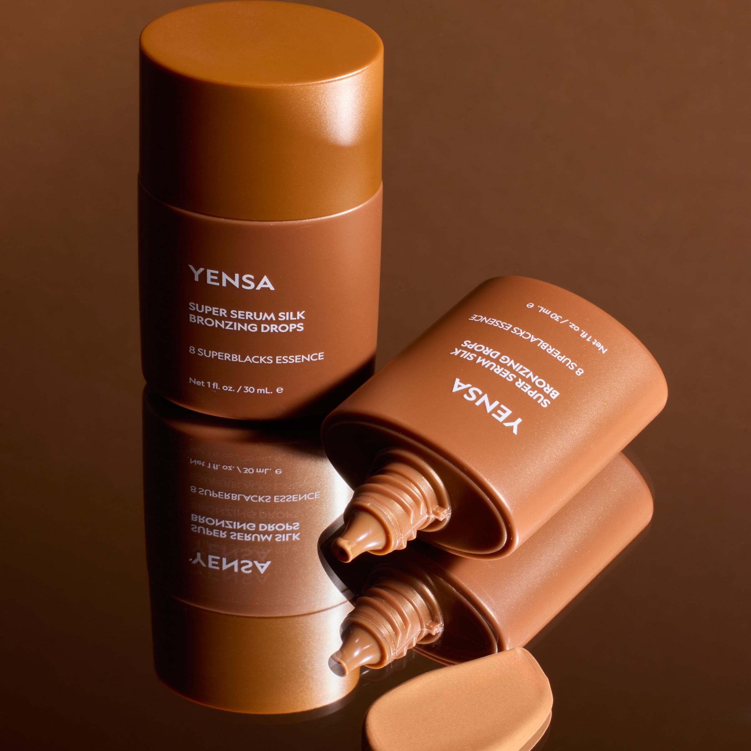 YENSA Super Serum Silk Bronzing Drops for Face - Liquid Bronzer Drops Enriched with Bakuchiol, Ferulic Acid & Super Oils - Hydrates & Nourishes with a Subtle Shimmer Finish - Universal Shade (1 Fl oz) YENSA Au supplements