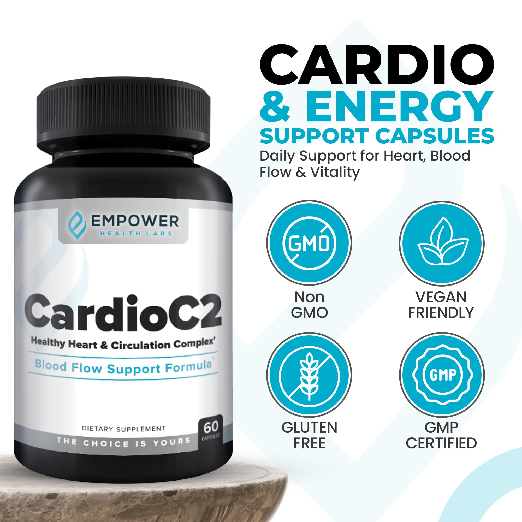 Empower Health Labs CardioC2 Circulation & Energy Support – Doctor-Formulated Blend with Beet Root, Black Garlic, Hawthorn & CoQ10 – Supports Healthy Blood Flow, Energy & Clarity – 60 Capsules Empower Health Labs Au supplements