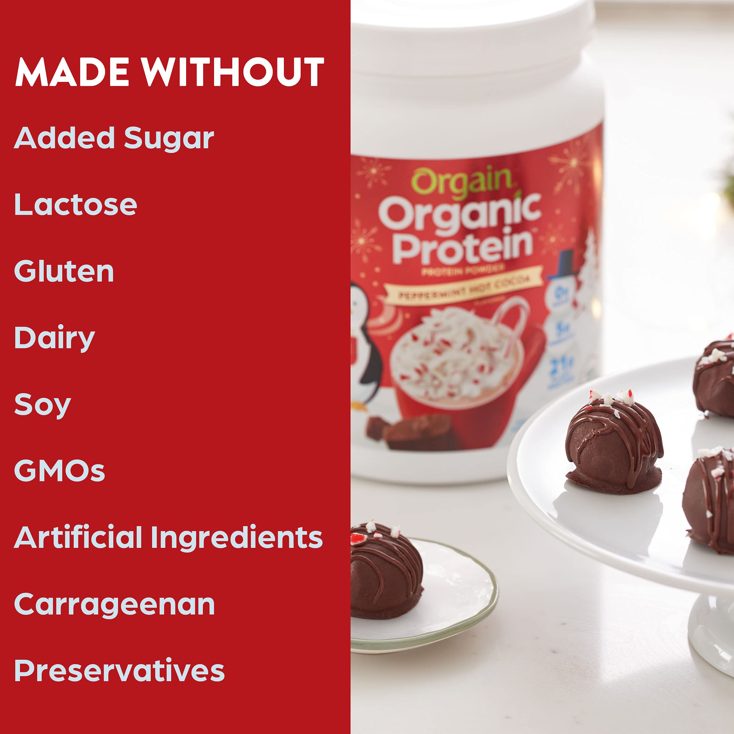 Orgain Organic Vegan Protein Powder, Peppermint Hot Cocoa Seasonal Holiday Flavor Orgain Au supplements