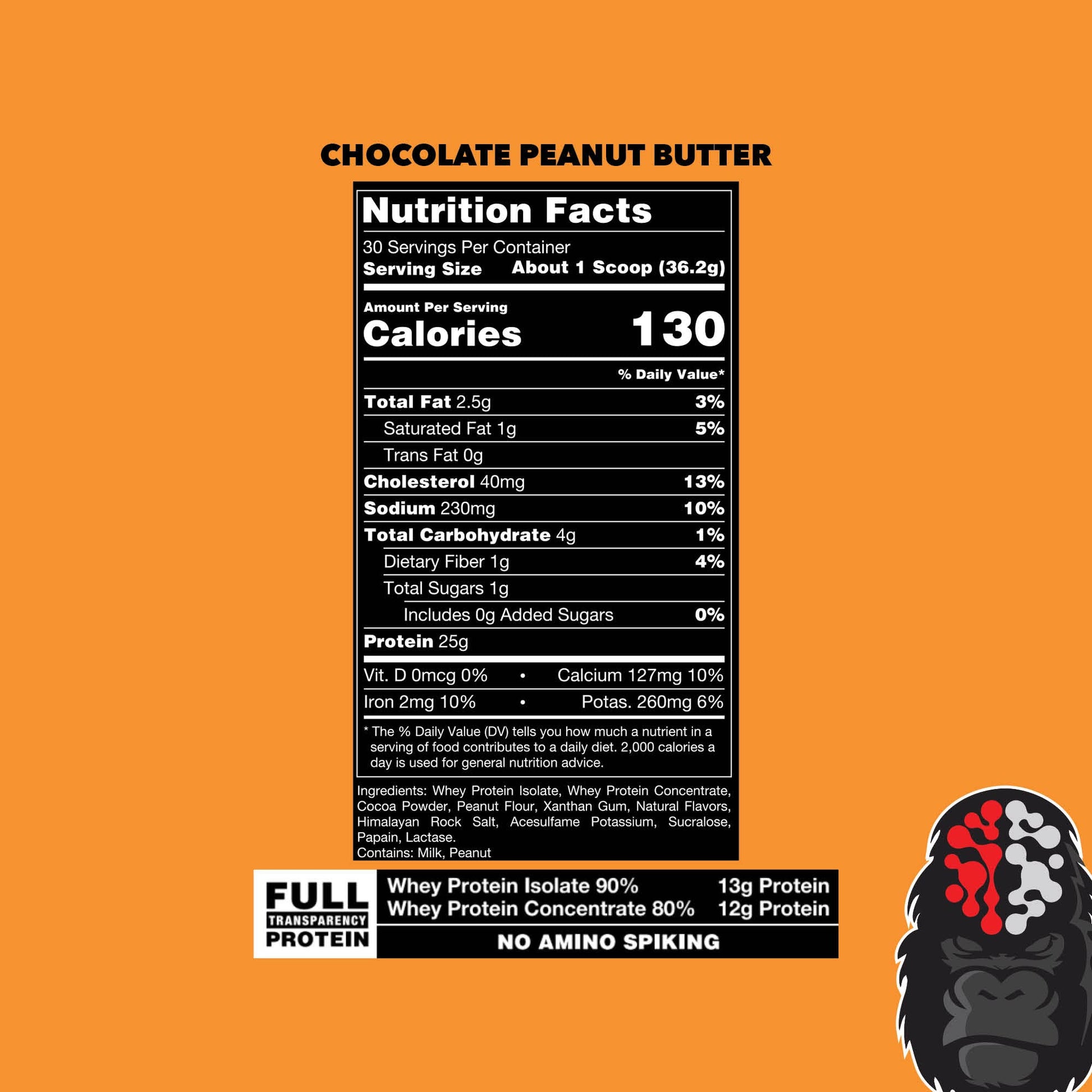 Gorilla Mode Premium Whey Protein - Chocolate Peanut Butter / 25 Grams of Whey Gorilla Mind Au supplements
