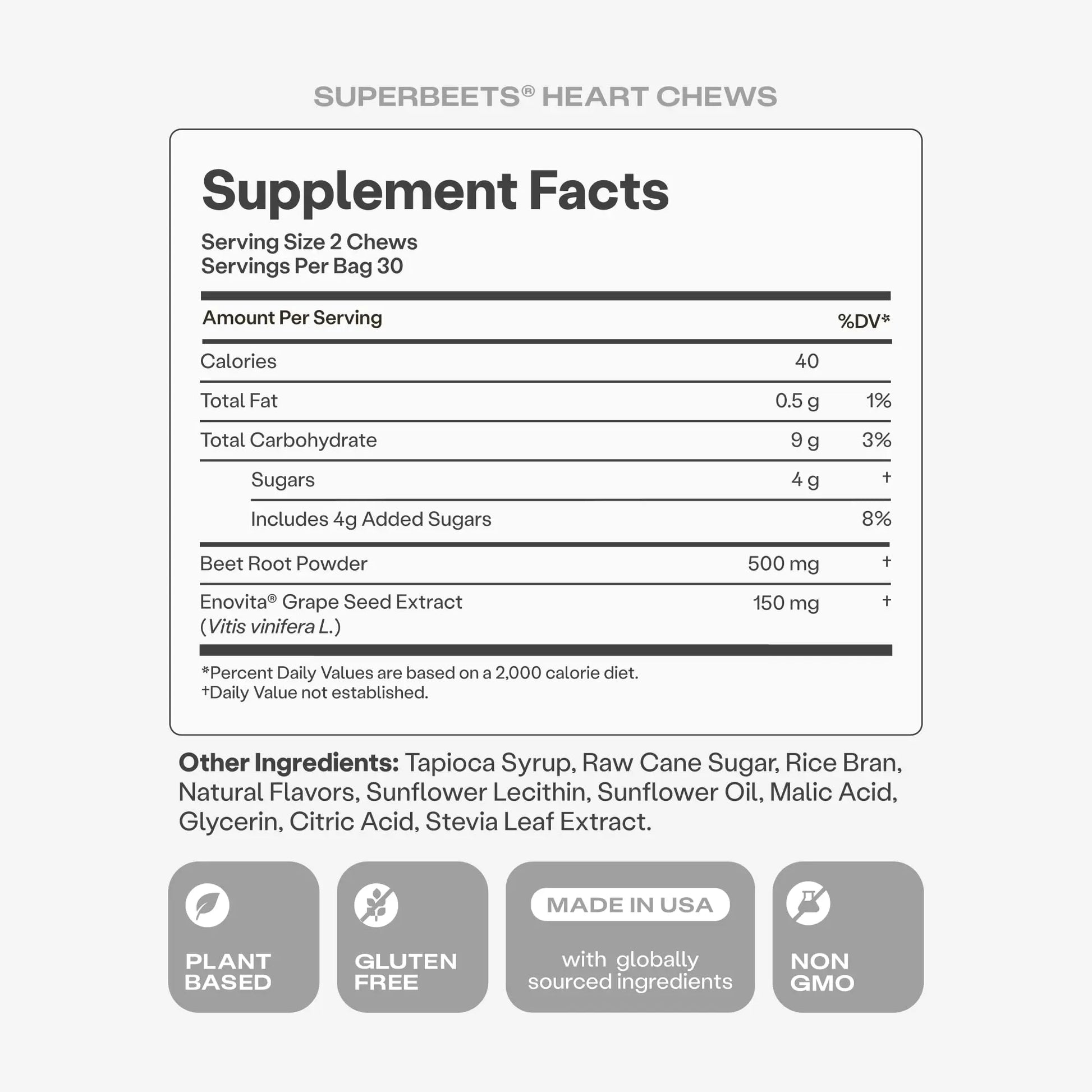 Humann SuperBeets Heart Chews, Beet Root Powder Support Energy Supplement, Nitric Oxide and Blood Pressure Support, Grape Seed Extract & Non-GMO, Heart Health, Pomegranate Berry Flavor, 60 Count Humann Au supplements