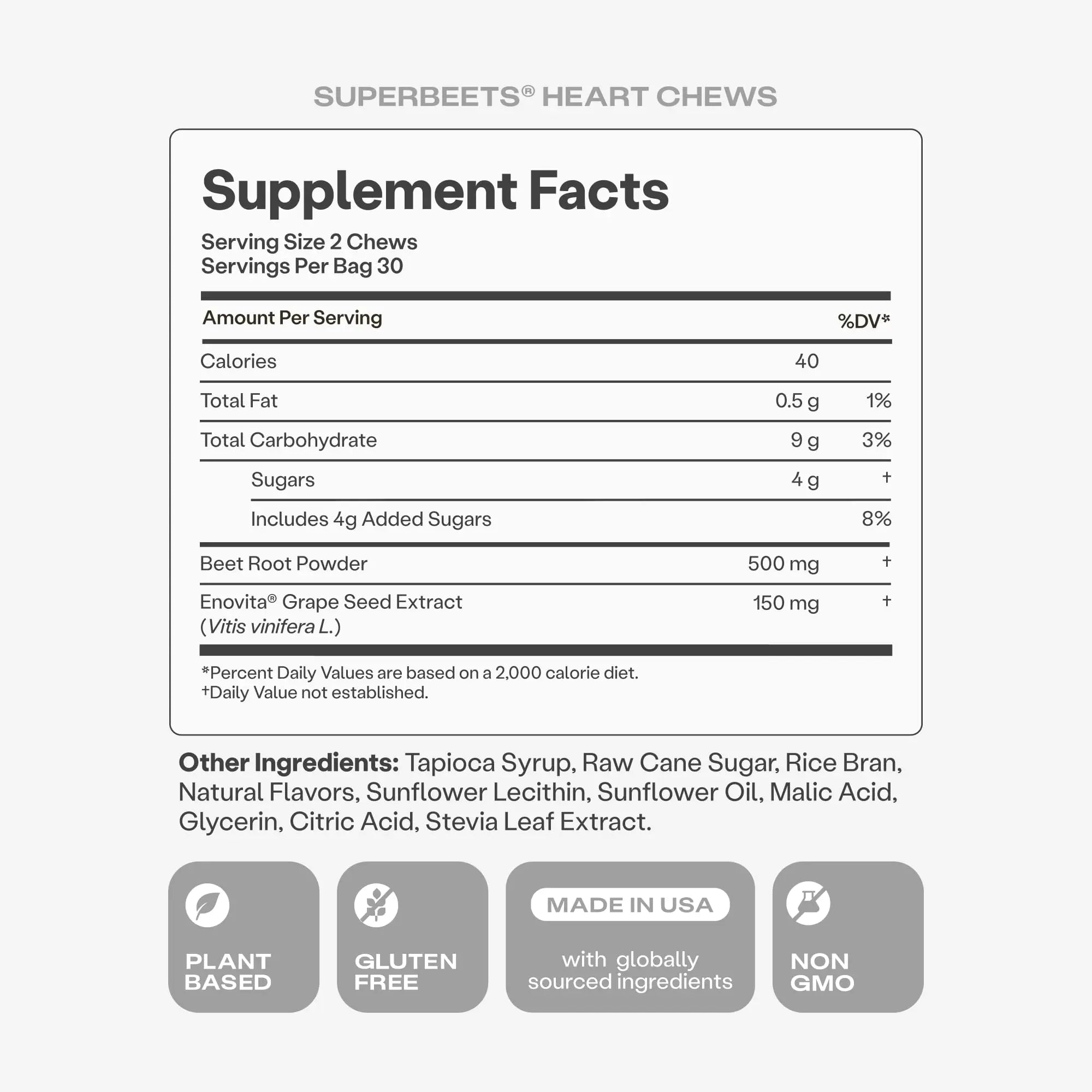 Humann SuperBeets Heart Chews, Beet Root Powder Support Energy Supplement, Nitric Oxide and Blood Pressure Support, Grape Seed Extract & Non-GMO, Heart Health, Pomegranate Berry Flavor, 60 Count Humann Au supplements