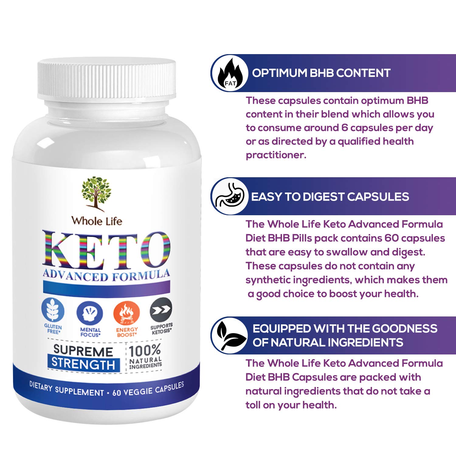 WHOLE LIFE Keto Advanced Formula Diet BHB Pills - Ketogenic All Natural, Support WHOLE LIFE Au supplements