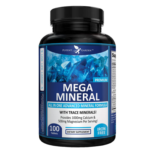 Potent Garden Mega Mineral Supplement Complete Mineral Complex with Calcium Magnesium Zinc Potassium Boron Selenium Chromium & 72 Trace Potent GardenUS supplements